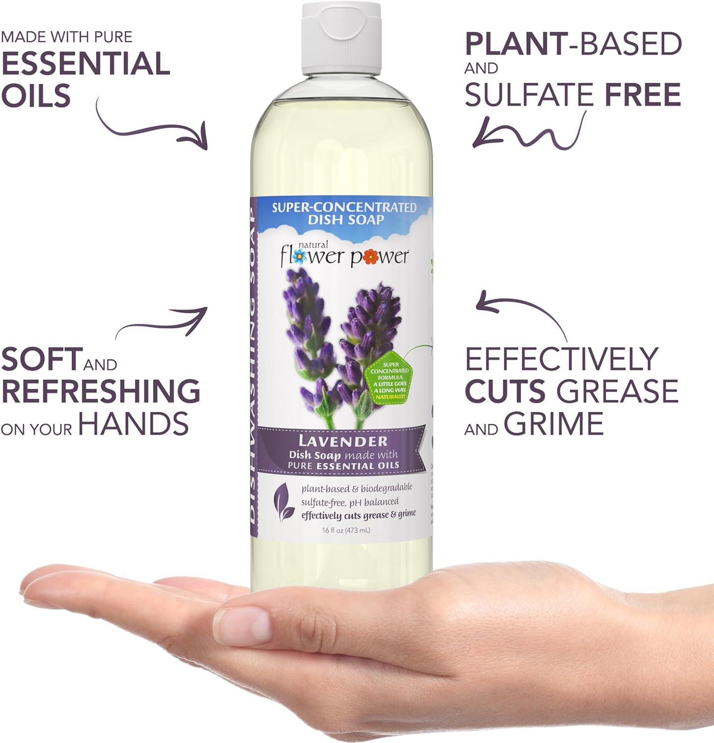 Liquid Dish Soap – Variety Pack – Citrus & Spice, Lemongrass, & Lavender – Plant-Based & Scented w/ Pure Essential Oils – Sulfate-Free Kitchen Soap – Vegan (16 Fl Oz 3 Pack)