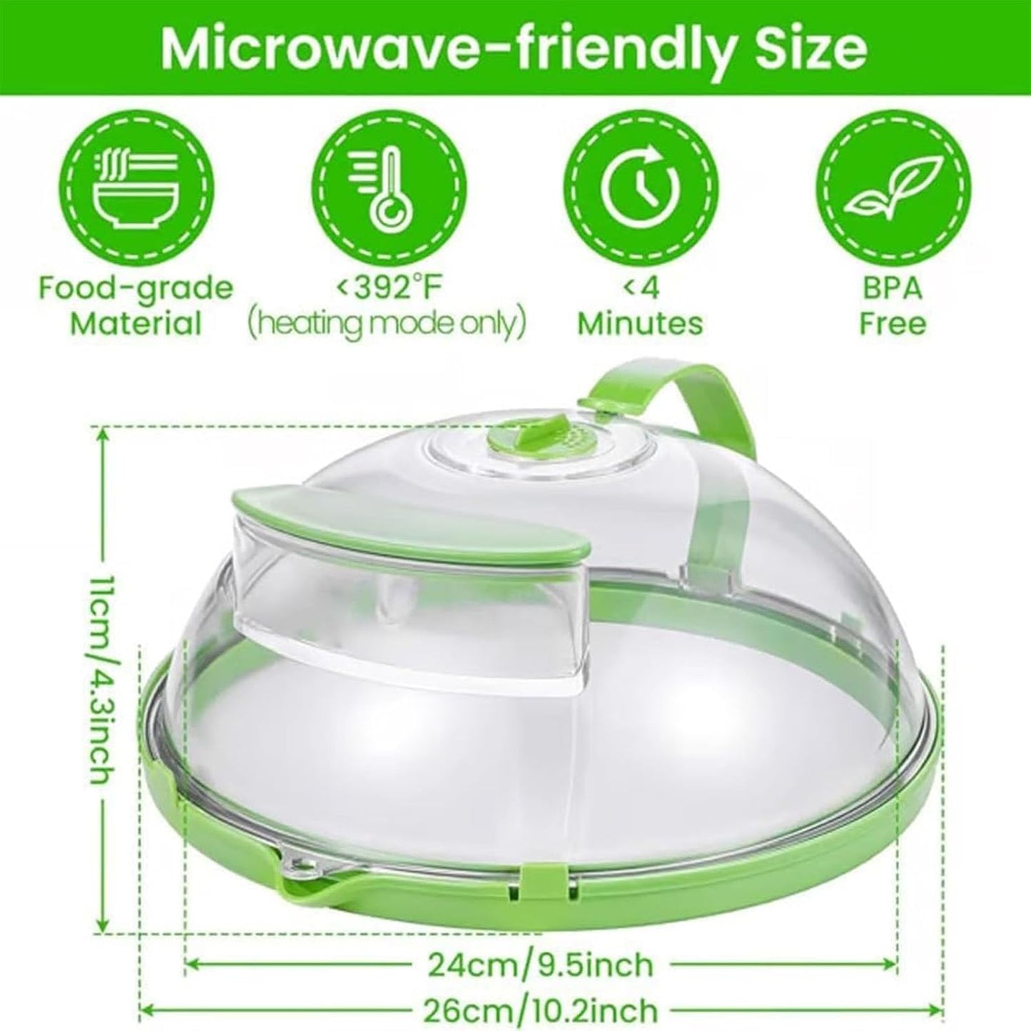 Steam And Reheat Microwave Cover, Microwave Splatter Cover, 2-In-1glass Microwave Cover For Food, Adjustable Steam Hole, Food Water Storage Box, Splash-Proof Design For Cooking (C)