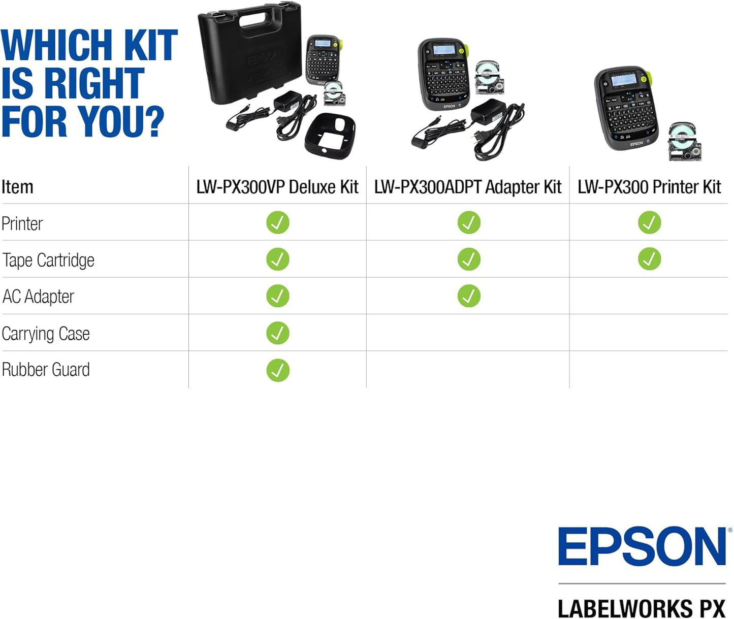 LABELWORKS Epson LW-PX300 Industrial Label Maker for Office – Compatible with Stickers, Magnets, and Shrink Tube, Portable Handheld Design, Label Maker and Tape Only