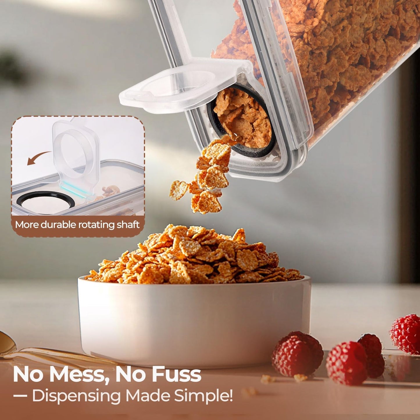 Cereal Containers Storage Set (6L / 4L), Airtight Food Storage Containers for Pet Food Nuts,Cereal Dispenser for Kitchen Pantry Organization