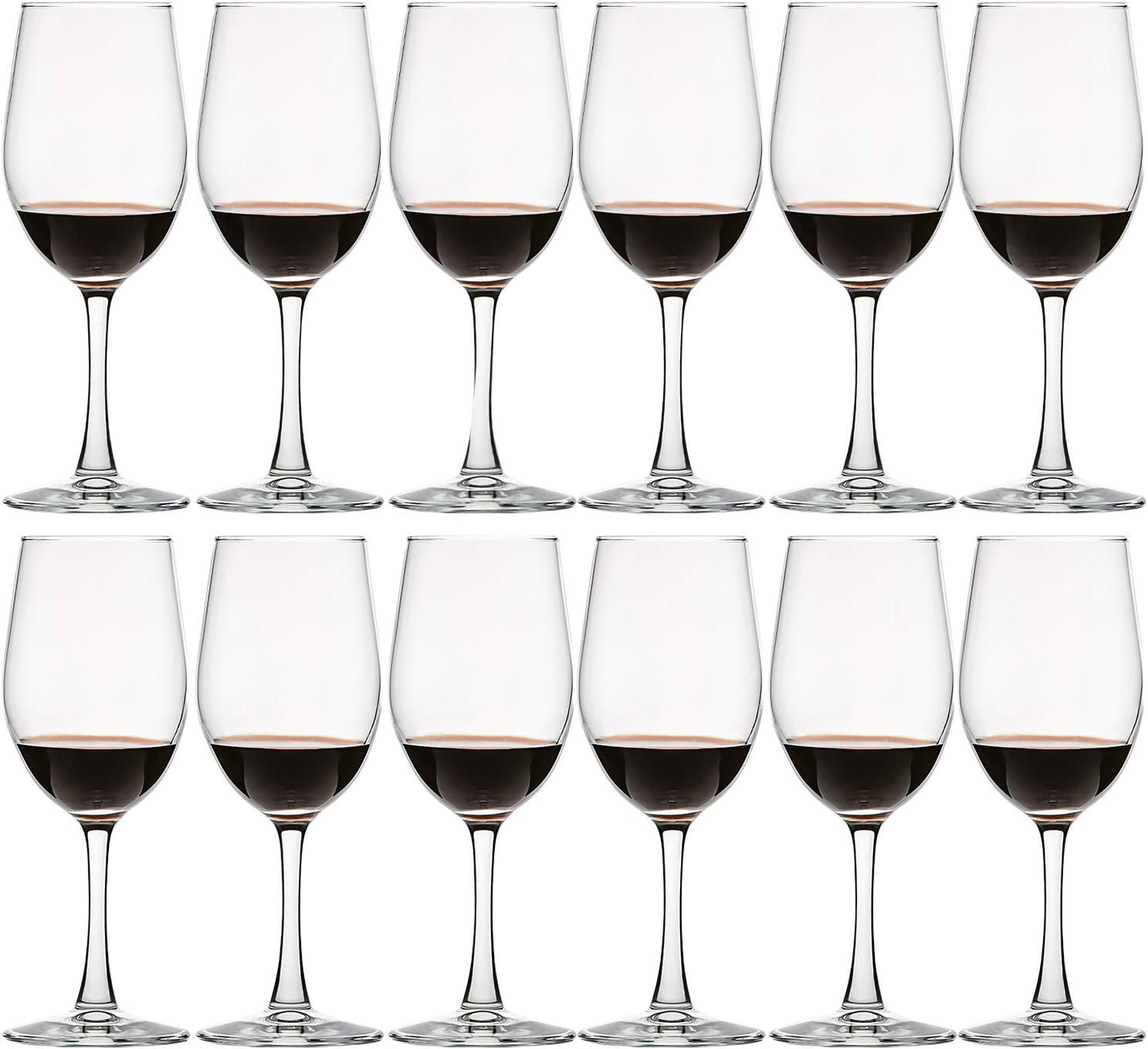 UMI UMIZILI 12 Ounce - Set of 12, Classic Durable Red/White Wine Glasses For Party