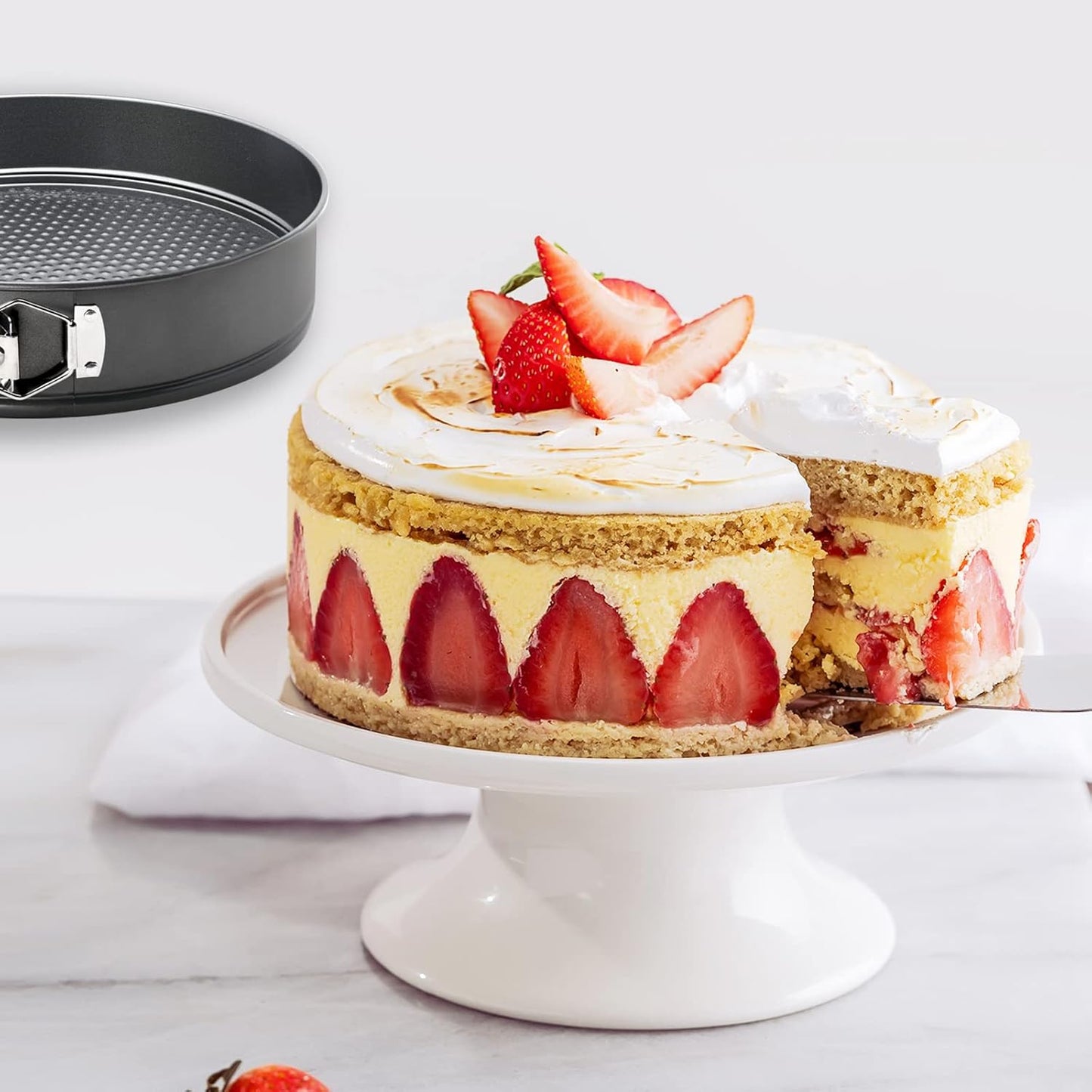 Webake Springform Pan 12 Inch, Nonstick Cheesecake Pan with Removable Bottom Large Cake Tin Baking Mold for Christmas Birthday Baby Shower