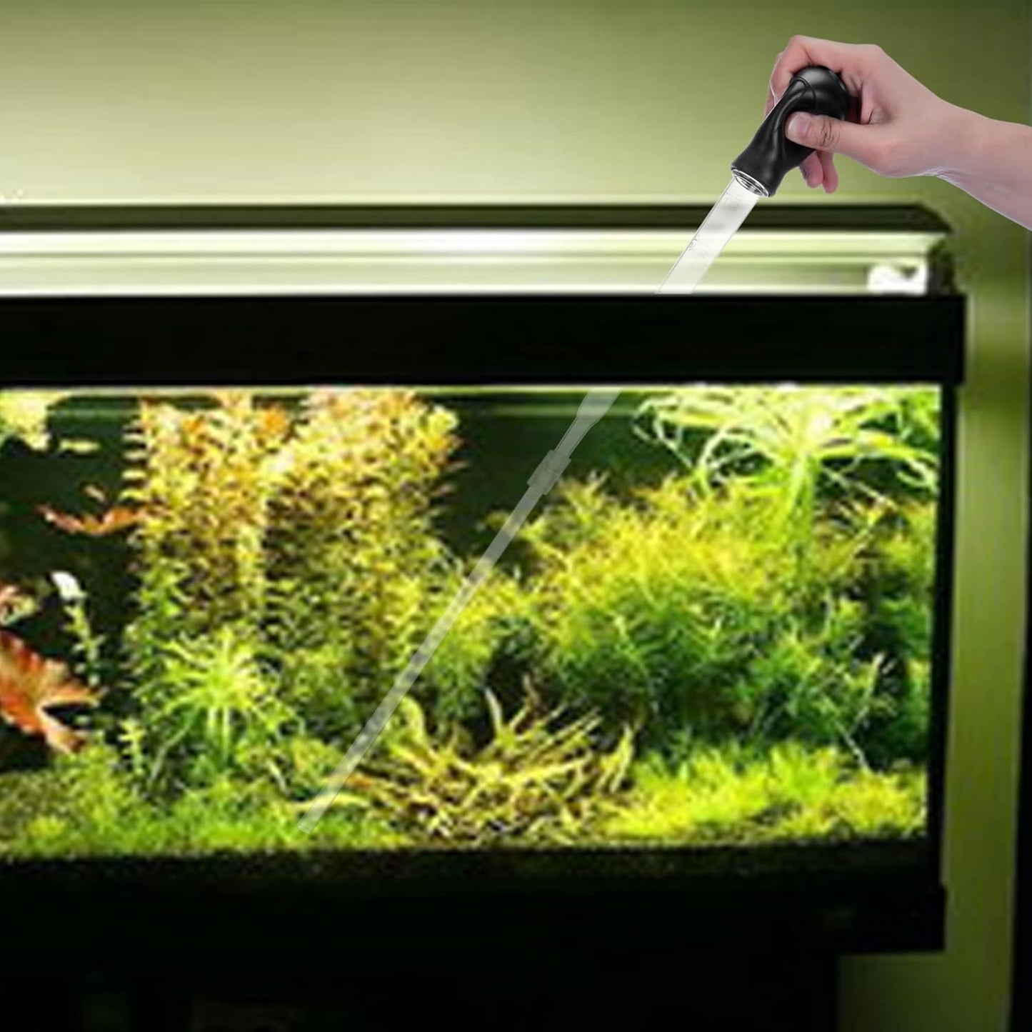 Coral Feeder SPS HPS Feeder with Extension Tube, Aquarium Long Syringe Dropper Pipette Turkey Baster for Marine Fish Feeding (Black/Extendable)