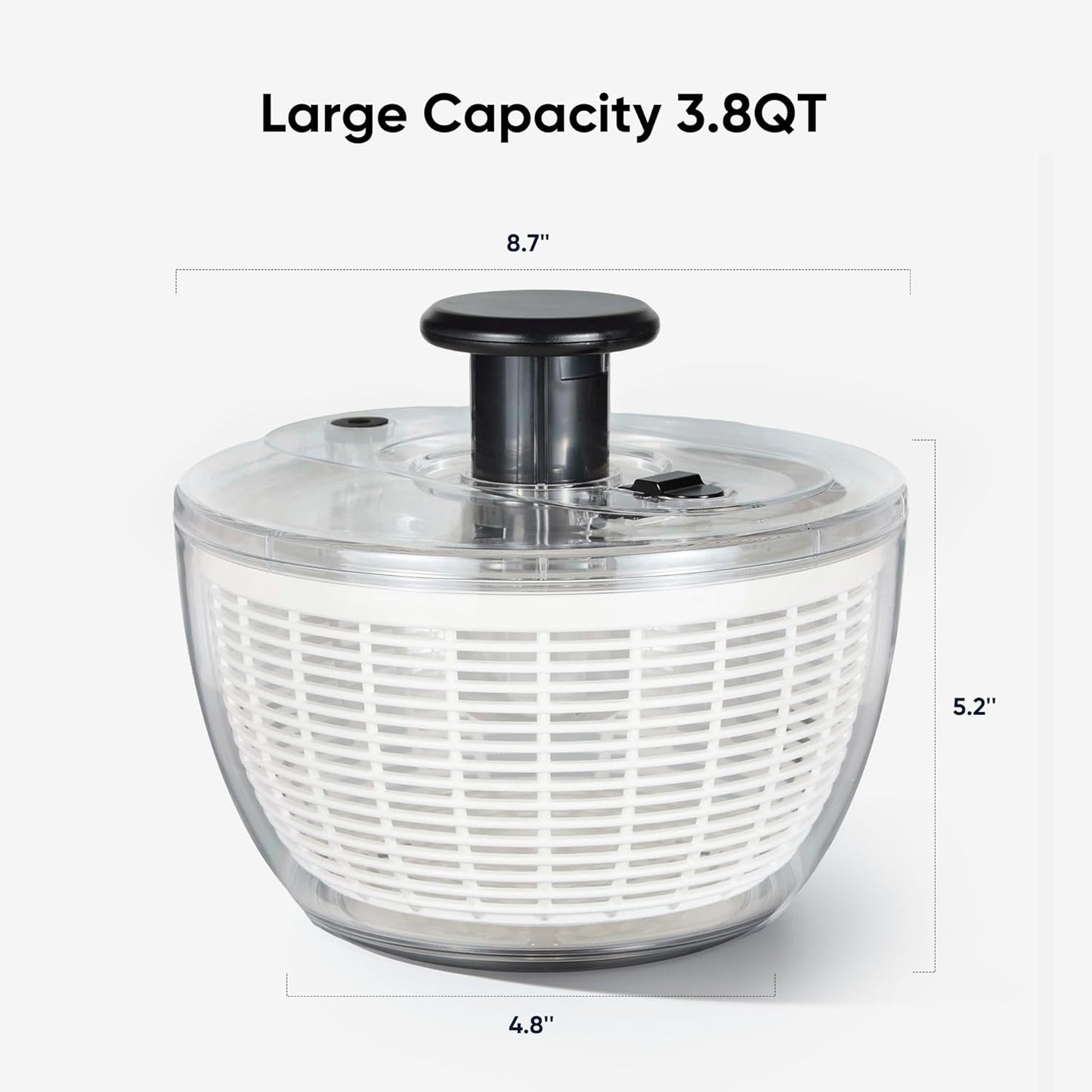 CAROTE 3.8 Qt Salad Spinner Small Lettuce Spinner Vegetable Fruit Washer, Vegetable Cleaner Salad Cleaner Lettuce Washer, Non-Slip Base, BPA-Free