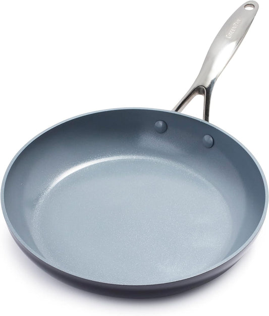 GreenPan Valencia Pro Hard Anodized Healthy Ceramic Nonstick 12" Frying Pan Skillet, PFAS-Free Cookware, Stainless Steel Handle, Induction Suitable, Dishwasher Safe, Oven Safe,