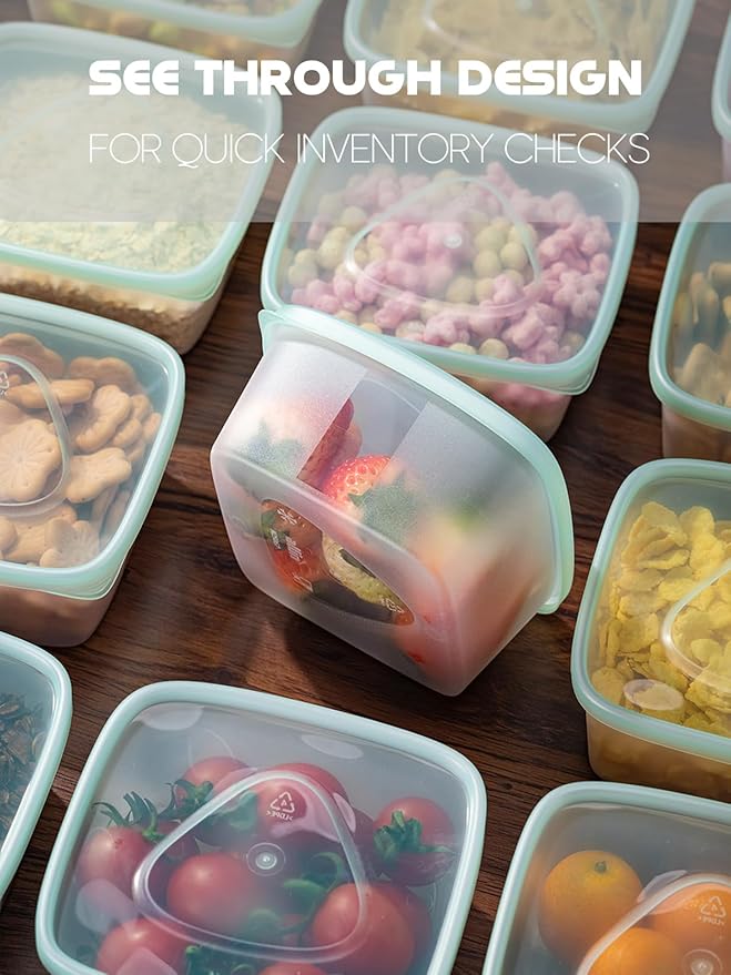 LivLab Mker 30 PCS Freezer Food Storage Containers with Lids - Meal Prep Fruit Storage Containers for Fridge - Bpa-Free Reusable Lunch Boxes for Leftovers, Salad, Fruits -15 Sets | 20 fl oz | 2.5 Cups