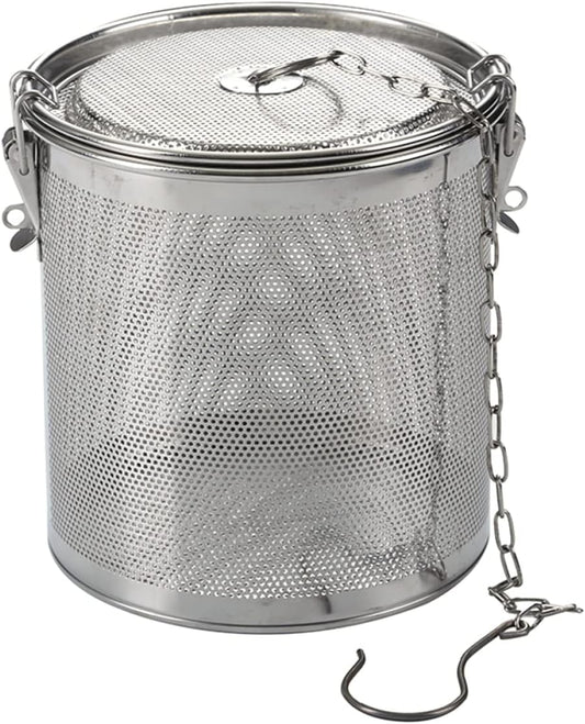 Zerodeko 1pc Soup Seasoning Bag Spice Bag Box Diffuser Tea Ball Filter Mesh Strainer Stainless Steel Brine Basket Strainer Basket Metal Loose Leaves Infusion Set Tea Maker Tea Strainer, Silver