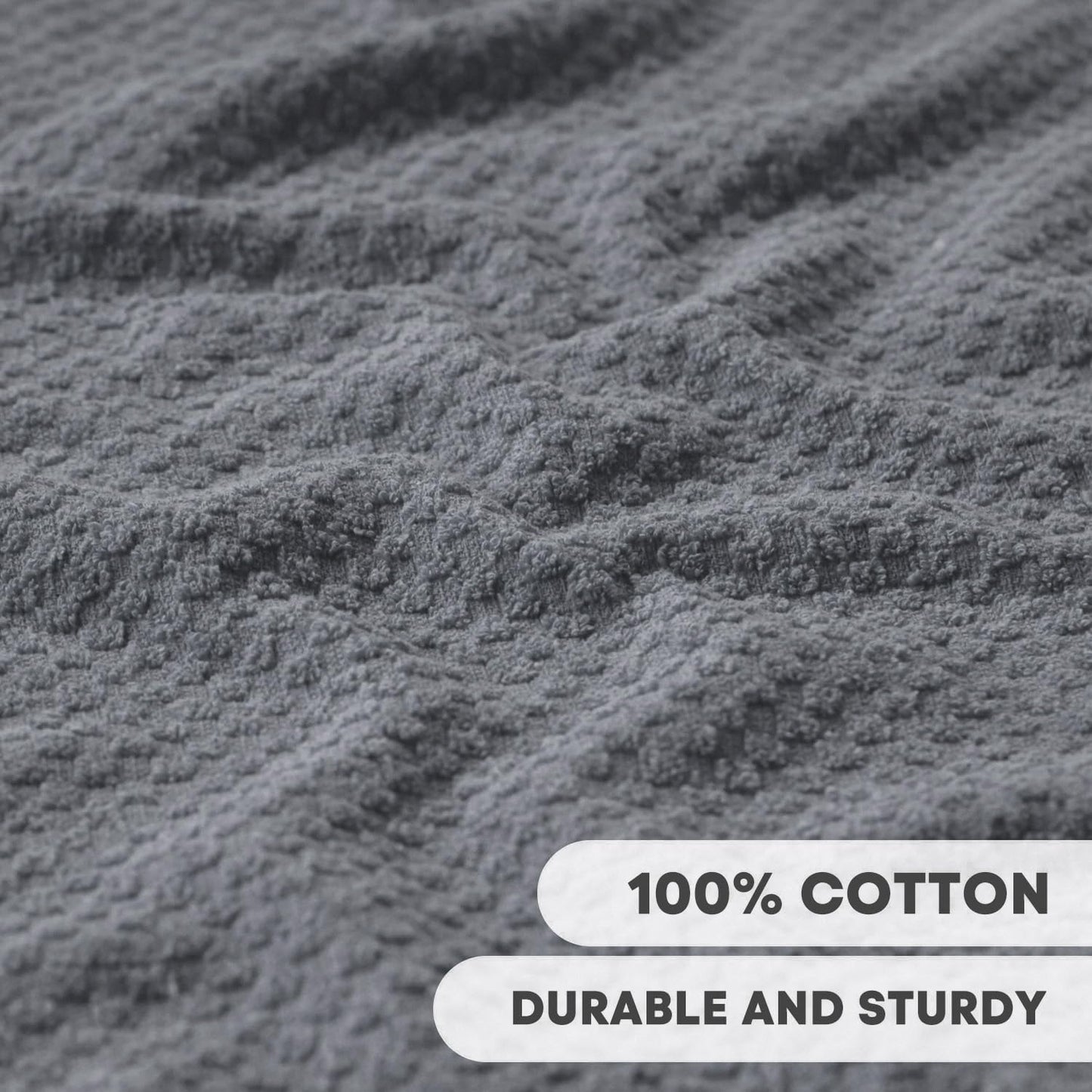 Artoid Mode Ring Spun Cotton Grey Dishcloth Kitchen Towels, 12x12 Inch Ultra Soft Absorbent Quick Drying Household Cleaning Kitchen Rags Set of 4