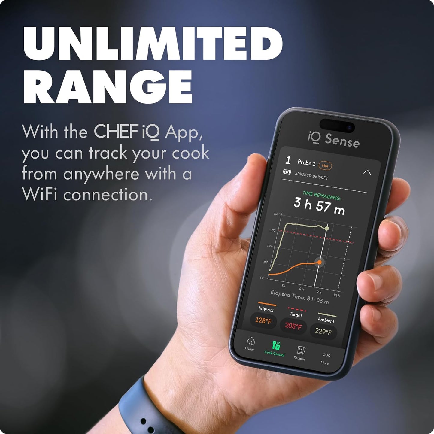 CHEF iQ Sense [2025 Model] | Smart Wireless Meat Thermometer | 4 Ultra-Thin Probes | WiFi Unlimited Range | 1000°F Heat Safe | 5 Sensors | BBQ, Grill, Oven, Smoker, Air Fryer | Gen3