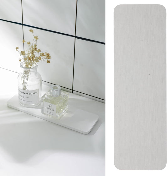 Set of 2 Water Absorbent Stone Trays, Kitchen/Bathroom Soap Dish, Instant Dry Sink Organizers Used for Hand Soap & Plants & Toiletries in The Modern Home
