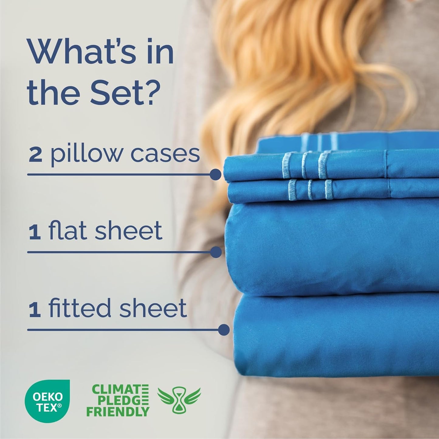 Cal King Size 4 Piece Sheet Set - Comfy Breathable & Cooling Bed Sheets Set - Hotel Luxury Bedding for Women, Men, Kids, Teens, Boys & Girls - Deep Pockets, Soft, Wrinkle Free - Oeko-Tex - Royal Blue