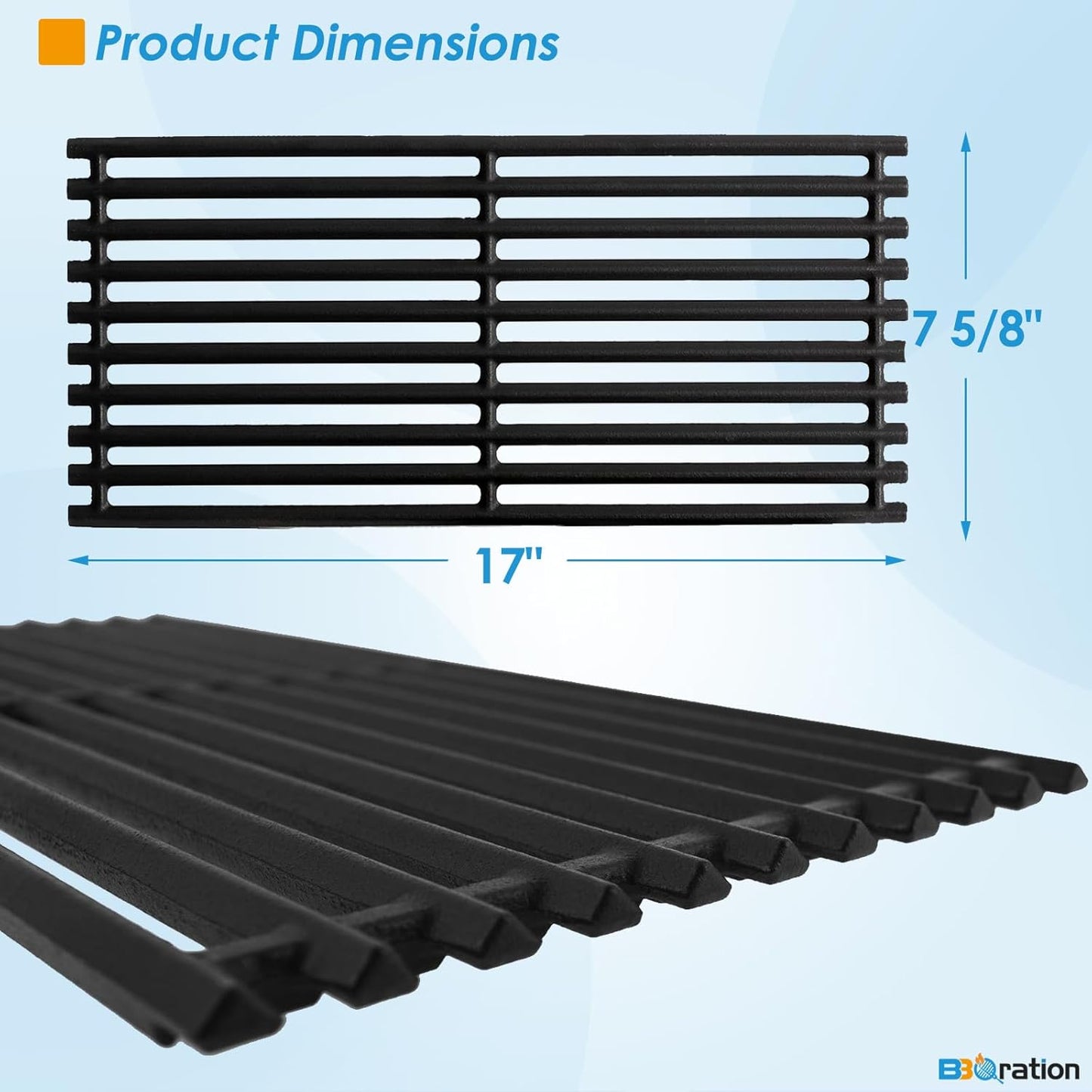 G474-0017-W2 17" Grill Grate for Charbroil TRU Infrared 3-Burner 463242516 466242515 466242516 466242615 466242616 463243016 463355220 463342420 for Charbroil Grill Replacement Parts
