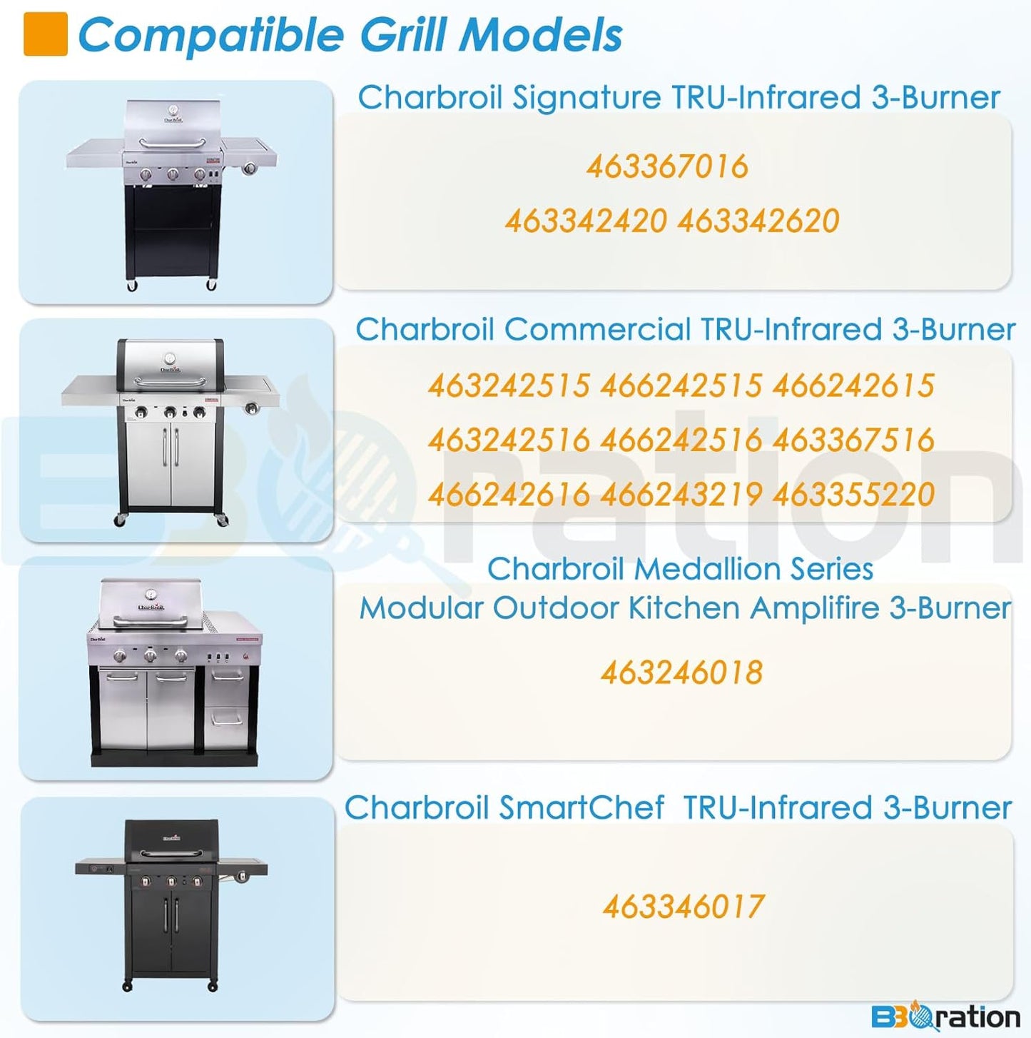 G474-0017-W2 17" Grill Grate for Charbroil TRU Infrared 3-Burner 463242516 466242515 466242516 466242615 466242616 463243016 463355220 463342420 for Charbroil Grill Replacement Parts