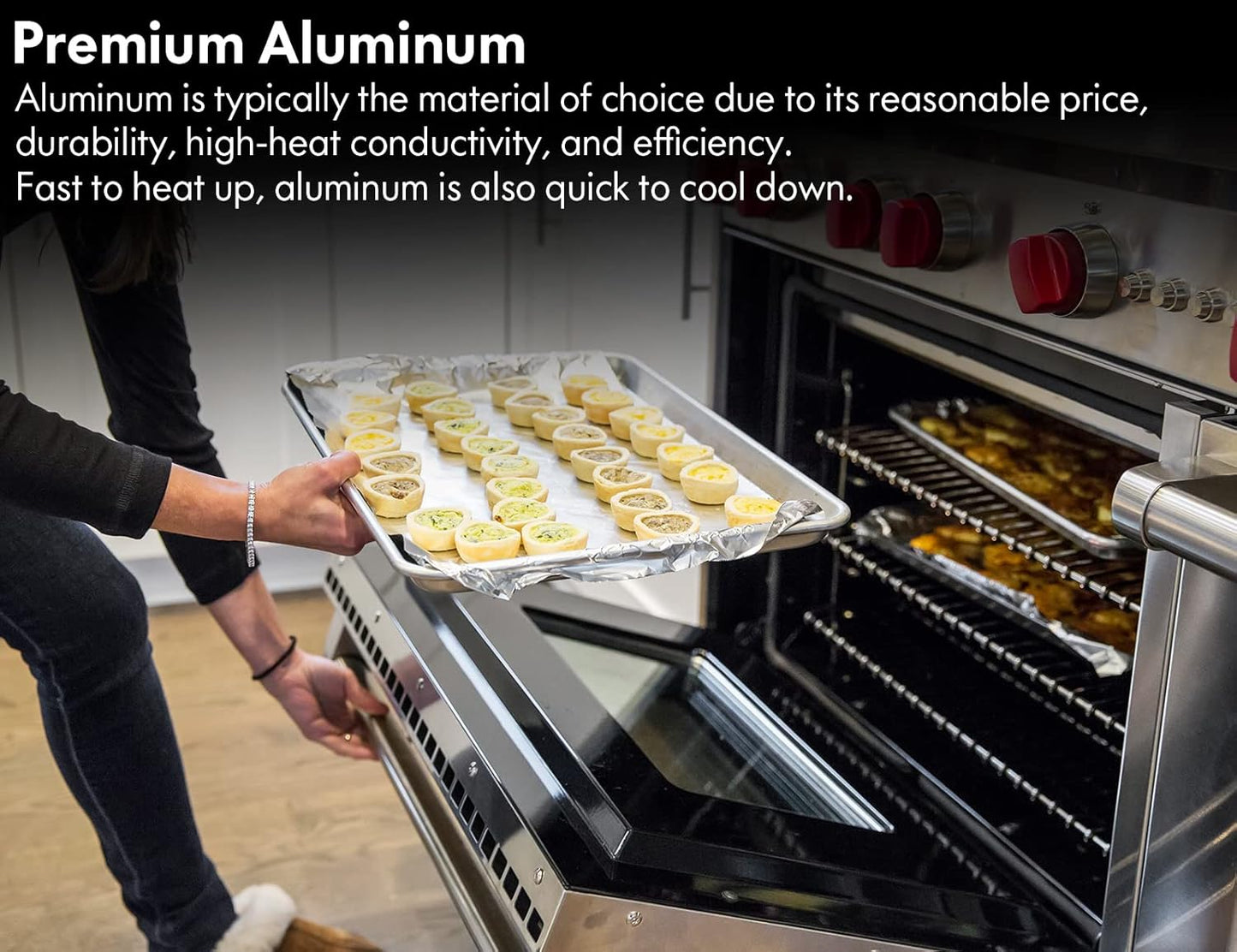 CURTA 12 Pack Aluminum Sheet Pan, NSF Listed Full Size 26 x 18 inch Commercial Bakery Cake Bun Pan, Baking Tray …