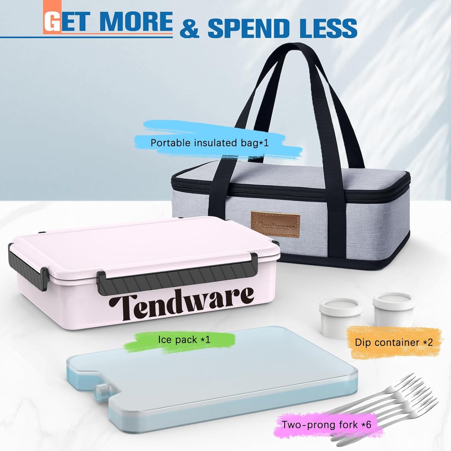 Chilled Portable Snackle Box Container with Reusable Ice Pack Bonus Insulated Bag 2Dip Container Divided Serving Tray Beach Essentials for Charcuterie Road Trip Picnic Family Party