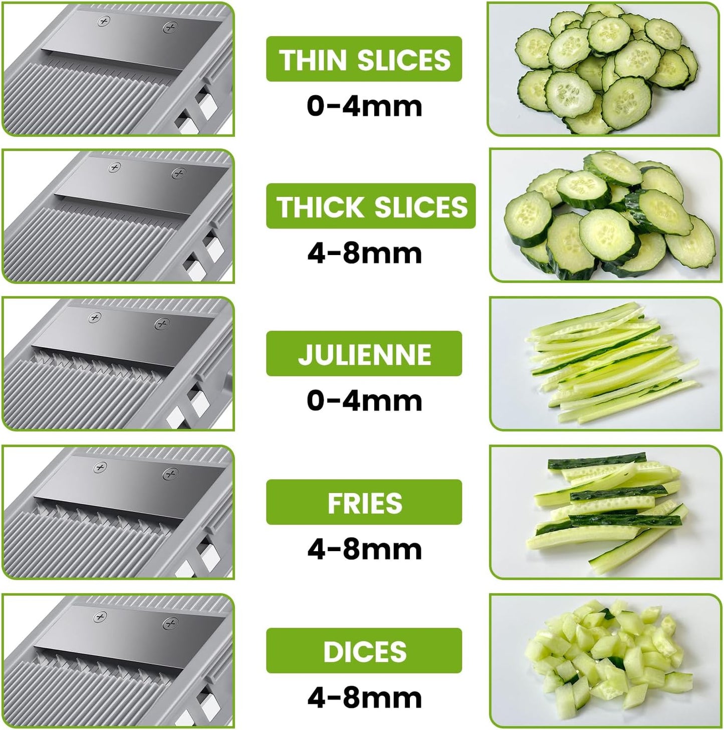 Safe Vegetable Mandoline Slicer for Kitchen, Thickness Adjustable Mandloline Food chopper, Onion Chopper Potato Julienne Slicer Tomato Food Fruit Dicer Cutter