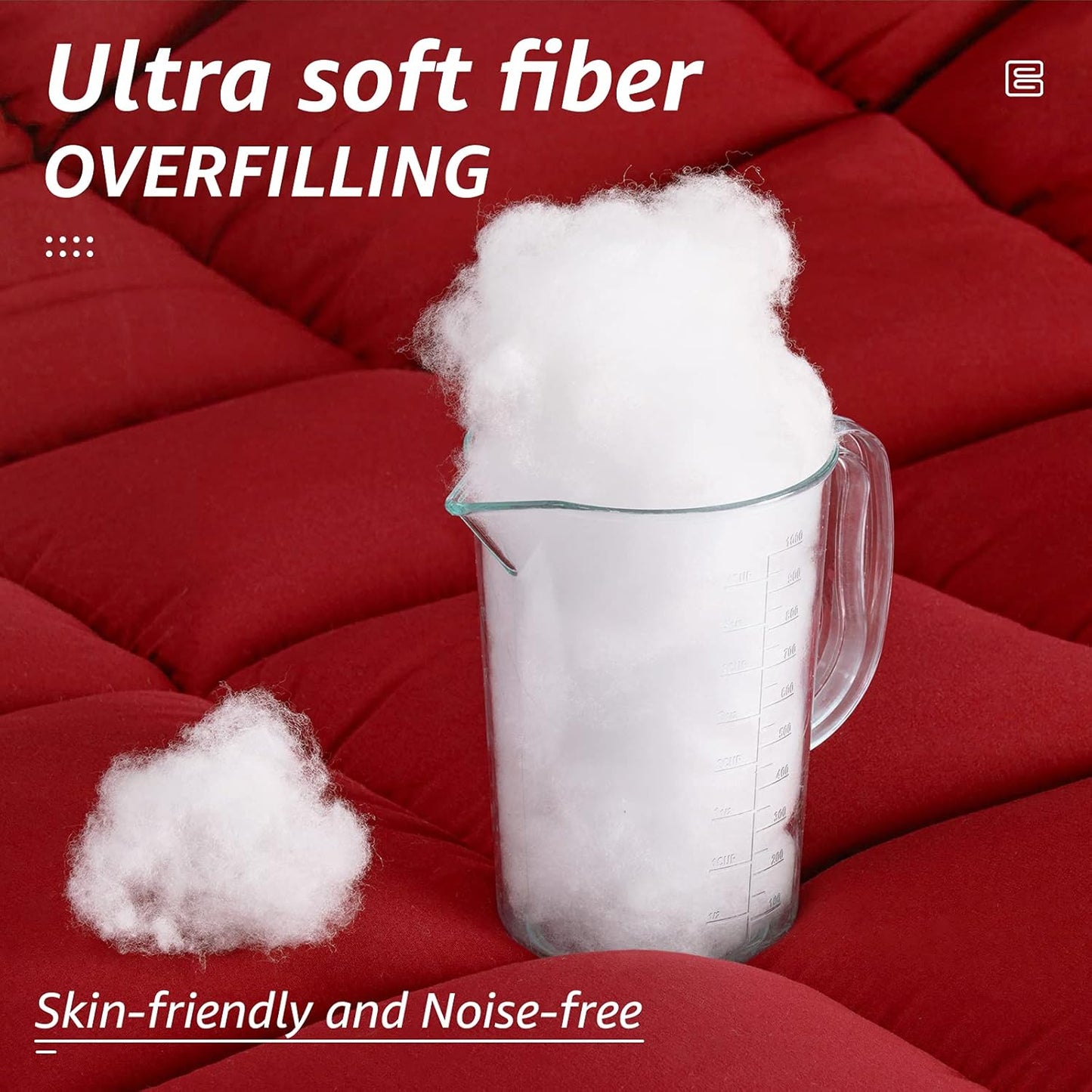 HYLEORY All Season Full Size Bed Comforter - Cooling Down Alternative Quilted Duvet Insert with Corner Tabs - Winter Warm - Machine Washable - Red