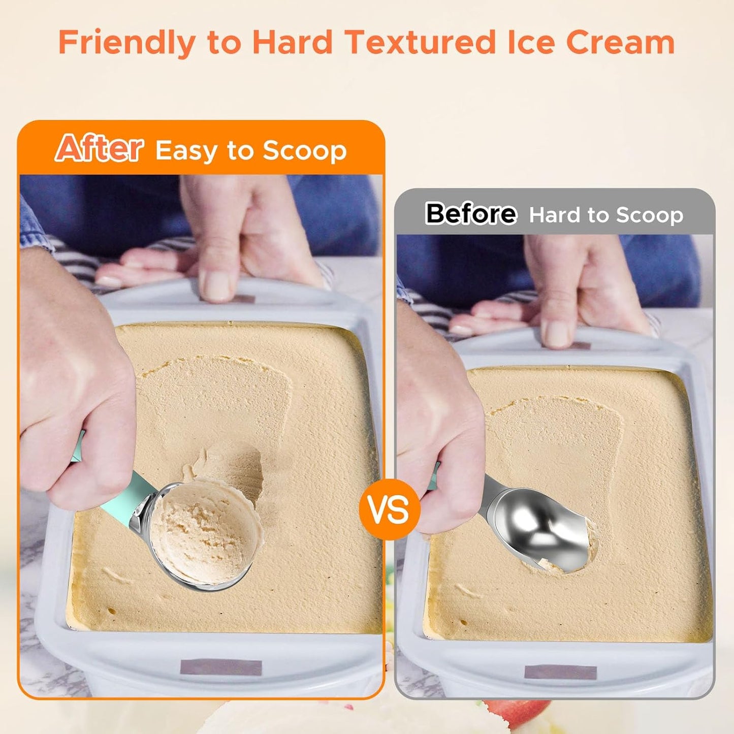 NEWEST Heated Ice Cream Scoop, Rechargeable Electric Warming Scooper with LED Display, Heats to 158°F for Hard Ice Cream, IP67 Waterproof, Easy for Seniors & Kids (Blue)