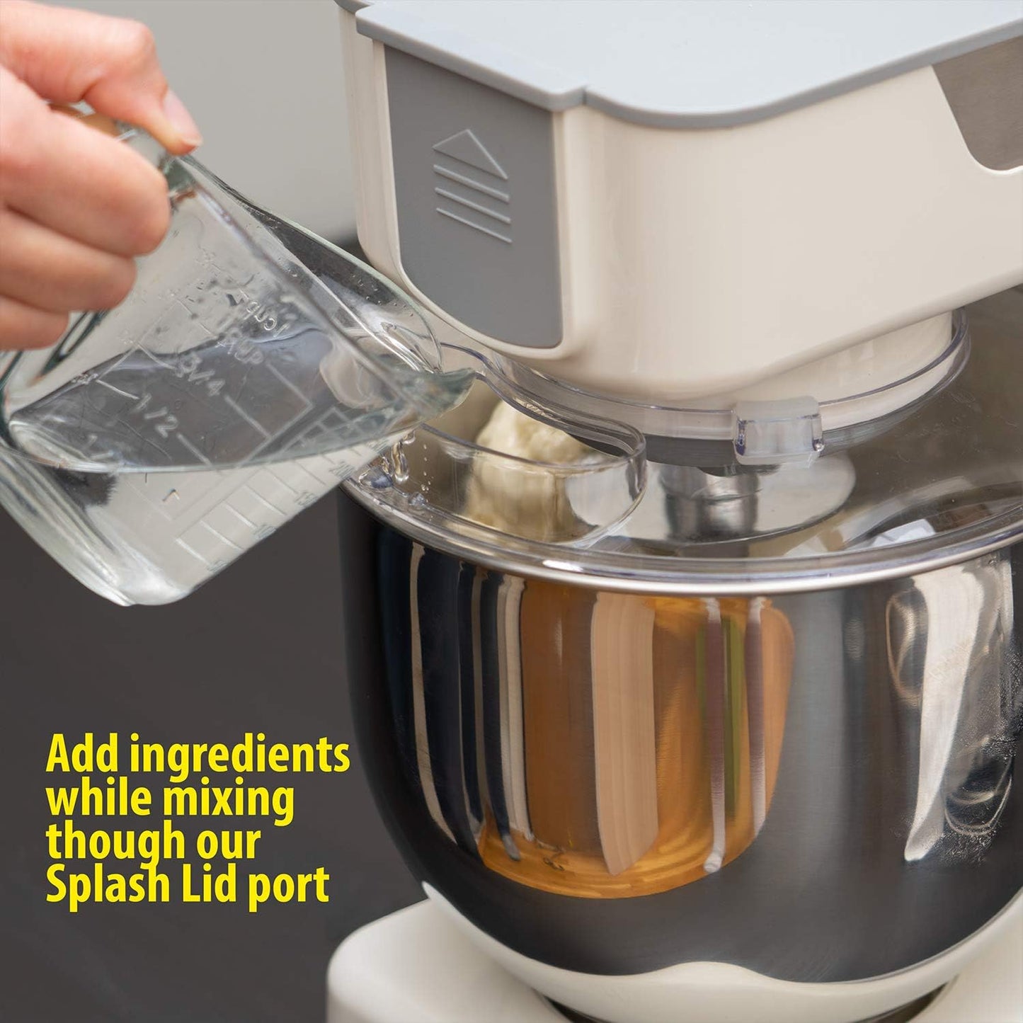 Deco Chef 5.5 QT Kitchen Stand Mixer, 550W 8-Speed Motor with Pulse Functionality, includes Dough Hook, Flat Beater, Wire Whip, Stainless Steel Mixing Bowl, and Transparent Splash Guard