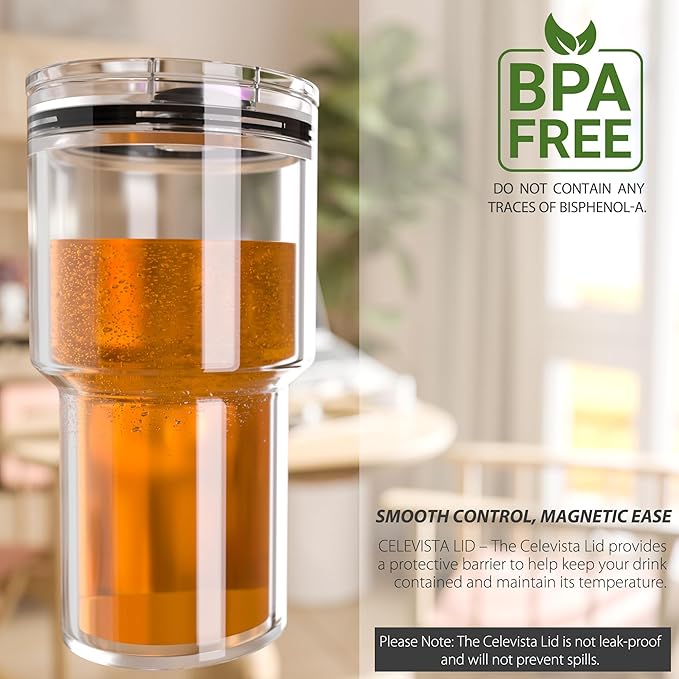 Tumbler Lid for 20oz YETI Tumbler, Replacement Tumbler Lids, Coffee Cup Covers with Magnetic Slider for Gift, BPA Free (2 pieces)