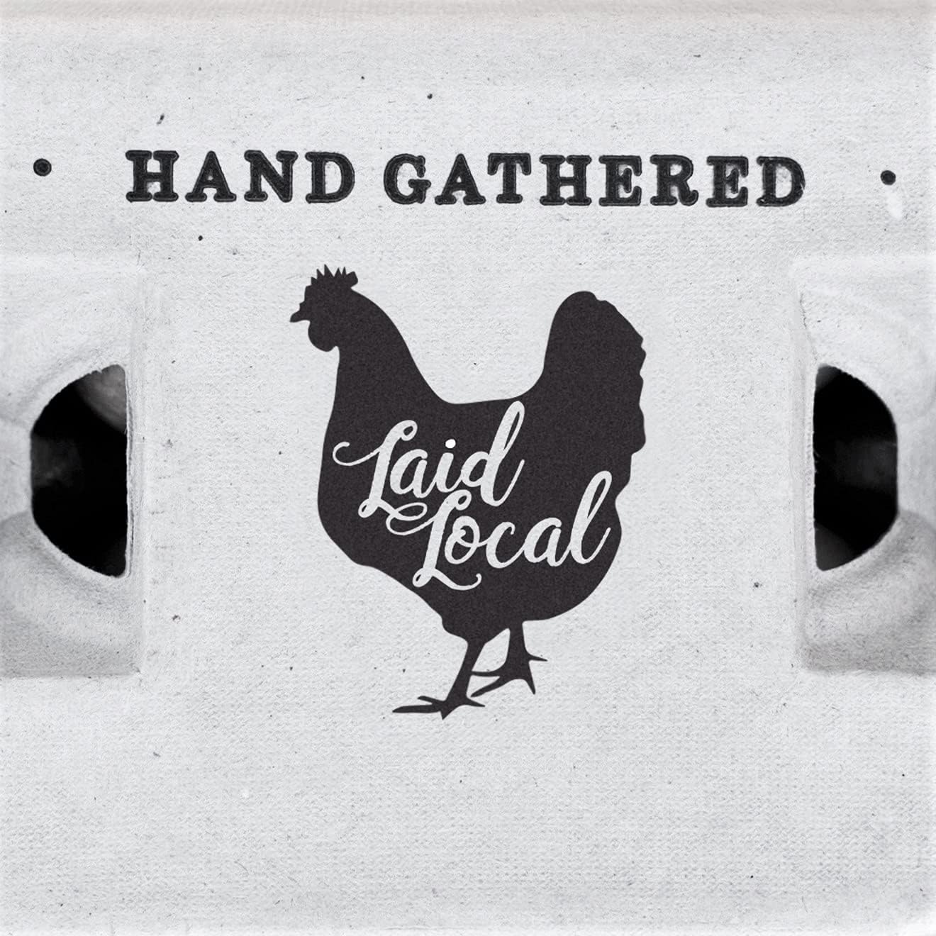 90 Egg Cartons- Adorable Printed Vintage Design for Farm Fresh Eggs, Recycled Paper Cardboard, Sturdy & Reusable, Carton Holds up to XL Chicken Eggs (90, Locally Laid Hen)