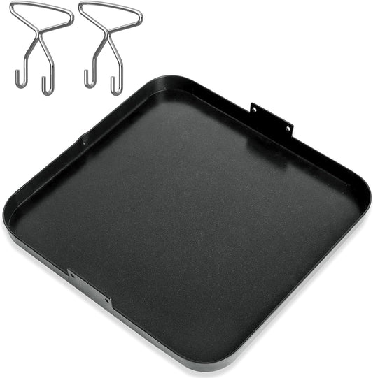 KEESHA Premium Nonstick Carbon Steel Griddle with 2 Handles for Recteq Pellet RT-340 Electric Pellet Smoker Grill, Thickened and Taller Edges for Grilling and Stir-Frying, 15.7'' x 15.7''