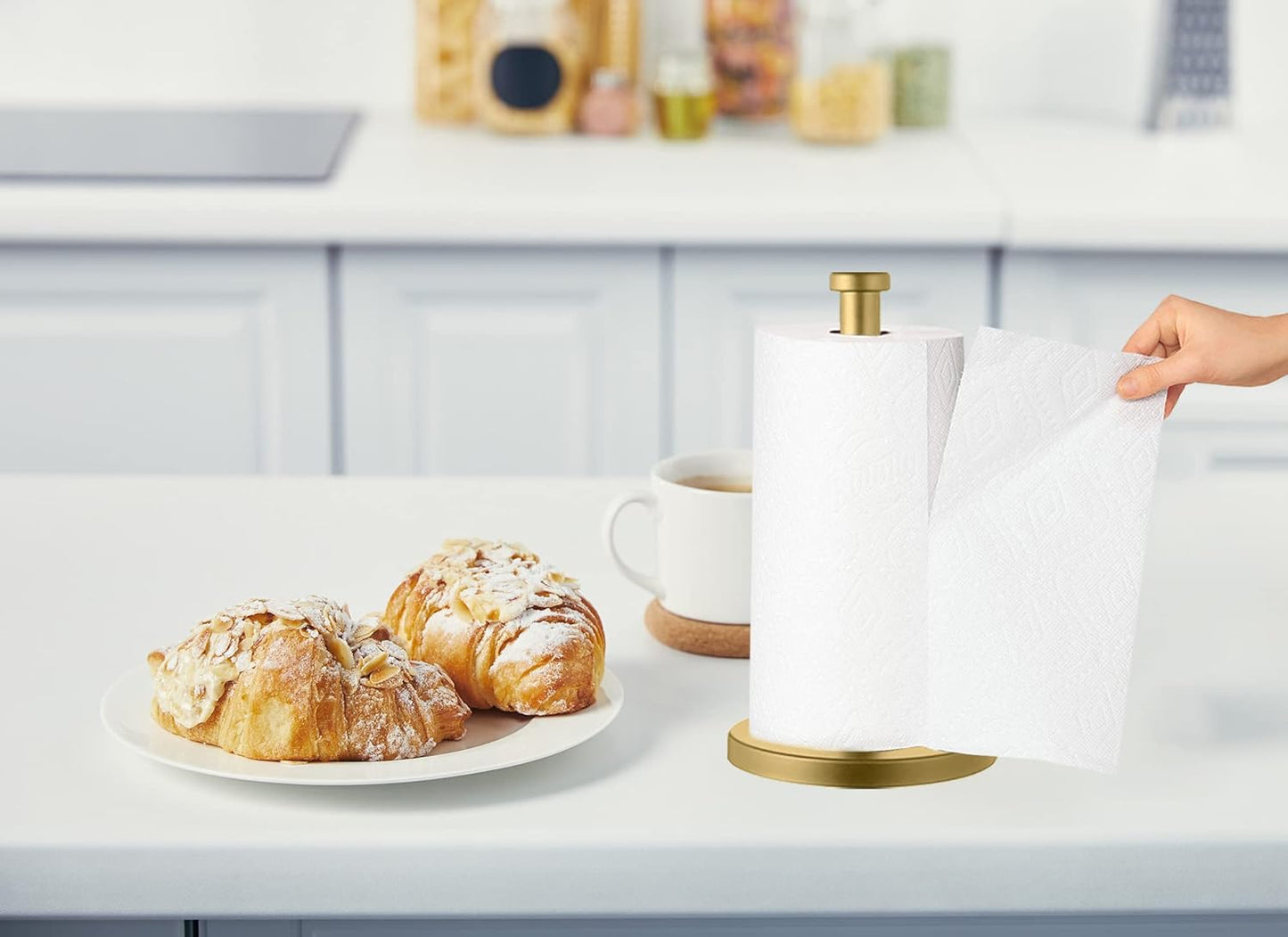 Paper Towel Holder, Gold Paper Towel Holder, Paper Towel Holder Countertop, Paper Towel Holder Gold, Paper Towel Holder Countertop Gold, Kitchen Paper Towel Holder.…