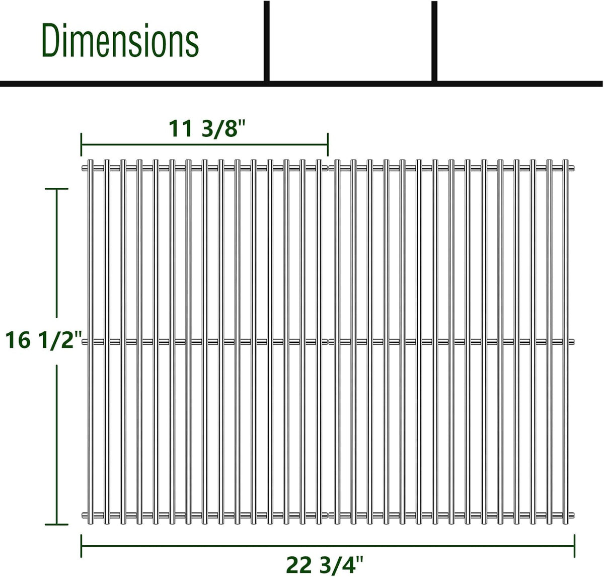 BBQ Grill Grates Parts for Vermont Castings Grill CF9030, VC3050, VCS3505, VCS3505BI, VCS3506, VM400, VM400XBP, VM406, ProChef 34402, Kenmore Grills,Stainless Steel Grid Accessories Replacement