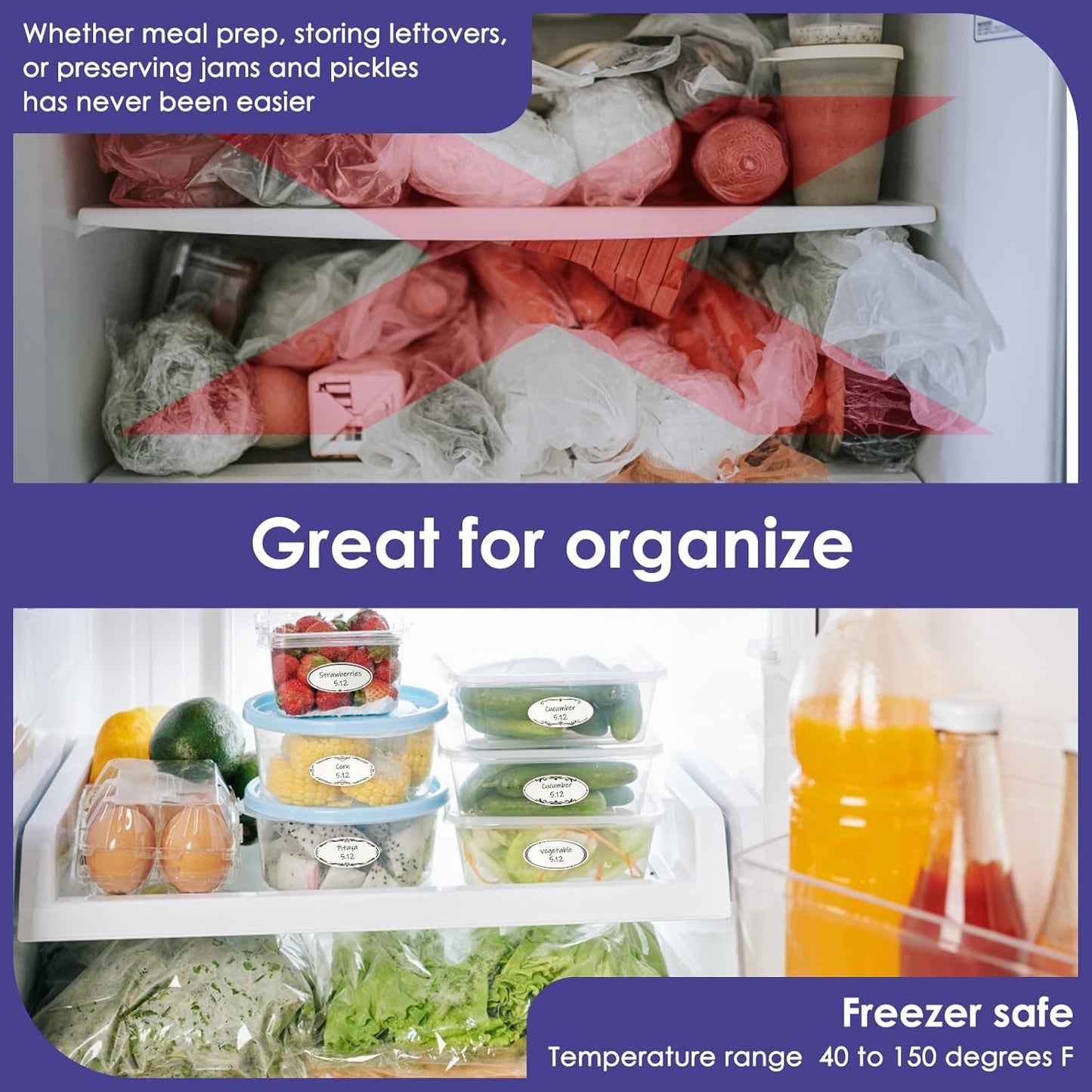 400 Dissolvable Canning Labels for Mason Jars, Small Pantry Labels 1 x 2⅛ inch, Water-Soluble Stickers-8 Designs
