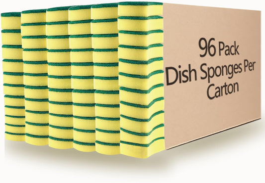 Kitchen Cleaning Sponges,96 Pack Eco Non-Scratch for Dish,Scrub Sponges