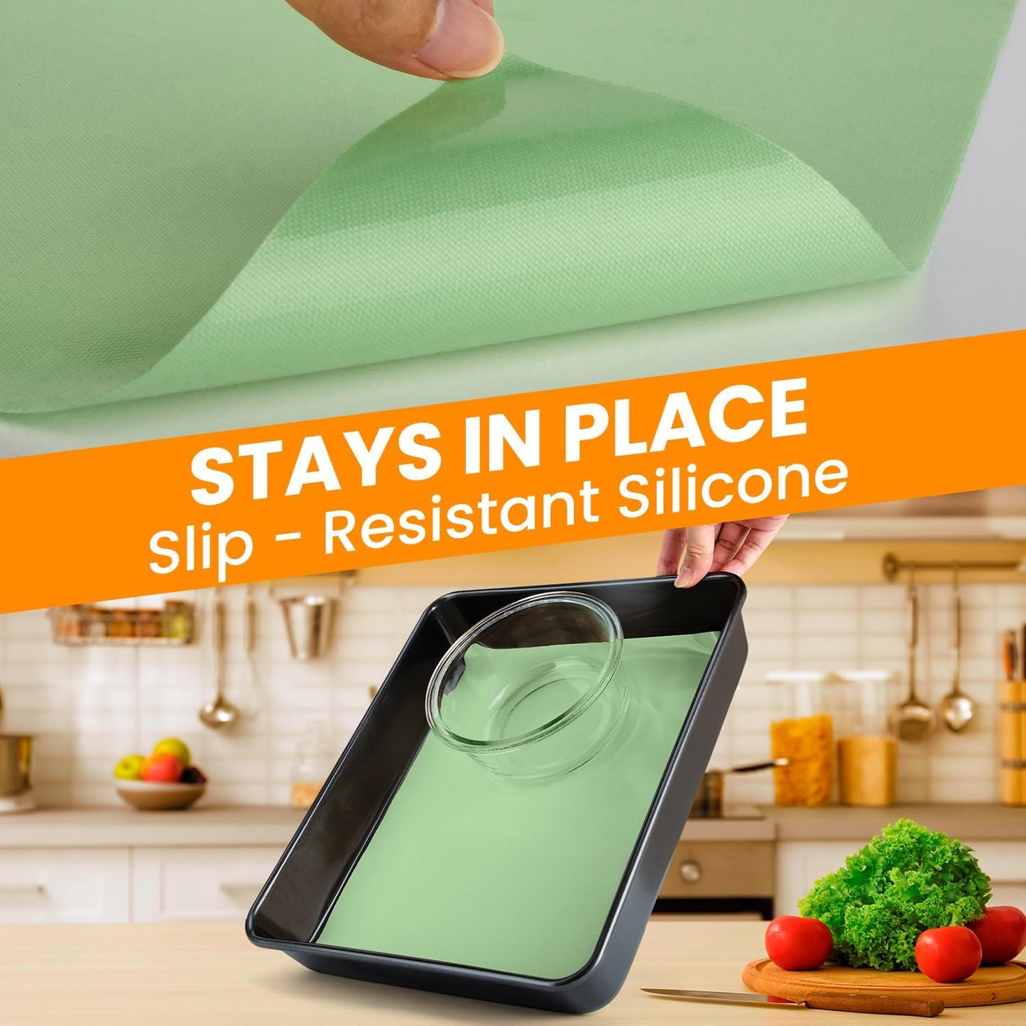 Silicone Baking Mat Roll - Best German Silicone - Heat Resistant Baking Macaron Bread Mat, Non-stick Pastry Mat, Reusable Dough Rolling Mat Cookie Sheet
