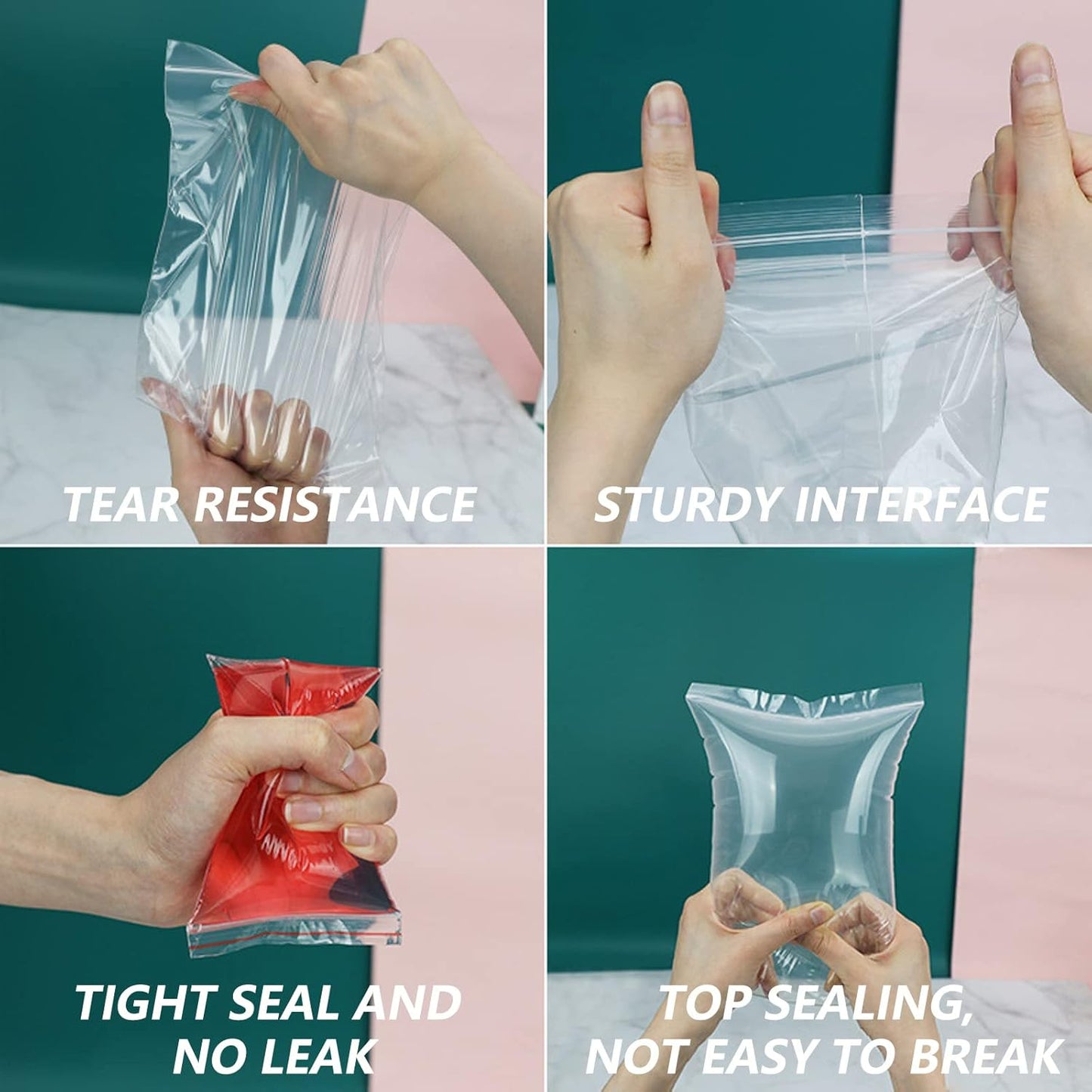 13" x 15"(200 Count) Large Zip Poly Bags - Clear Plastic Reclosable Storage Zipper Bags 2 Mil for Clothing, T-Shirts, Pants