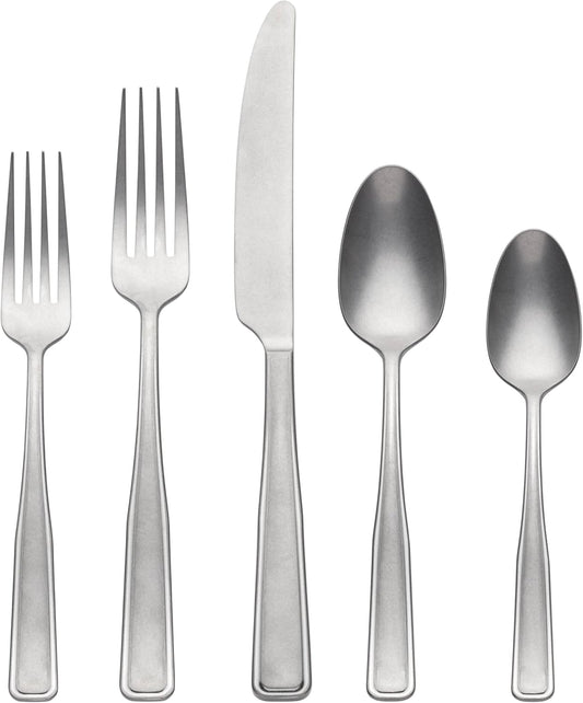 Oneida 896757 Reid Vintage Tumbled 20 Piece Flatware Set