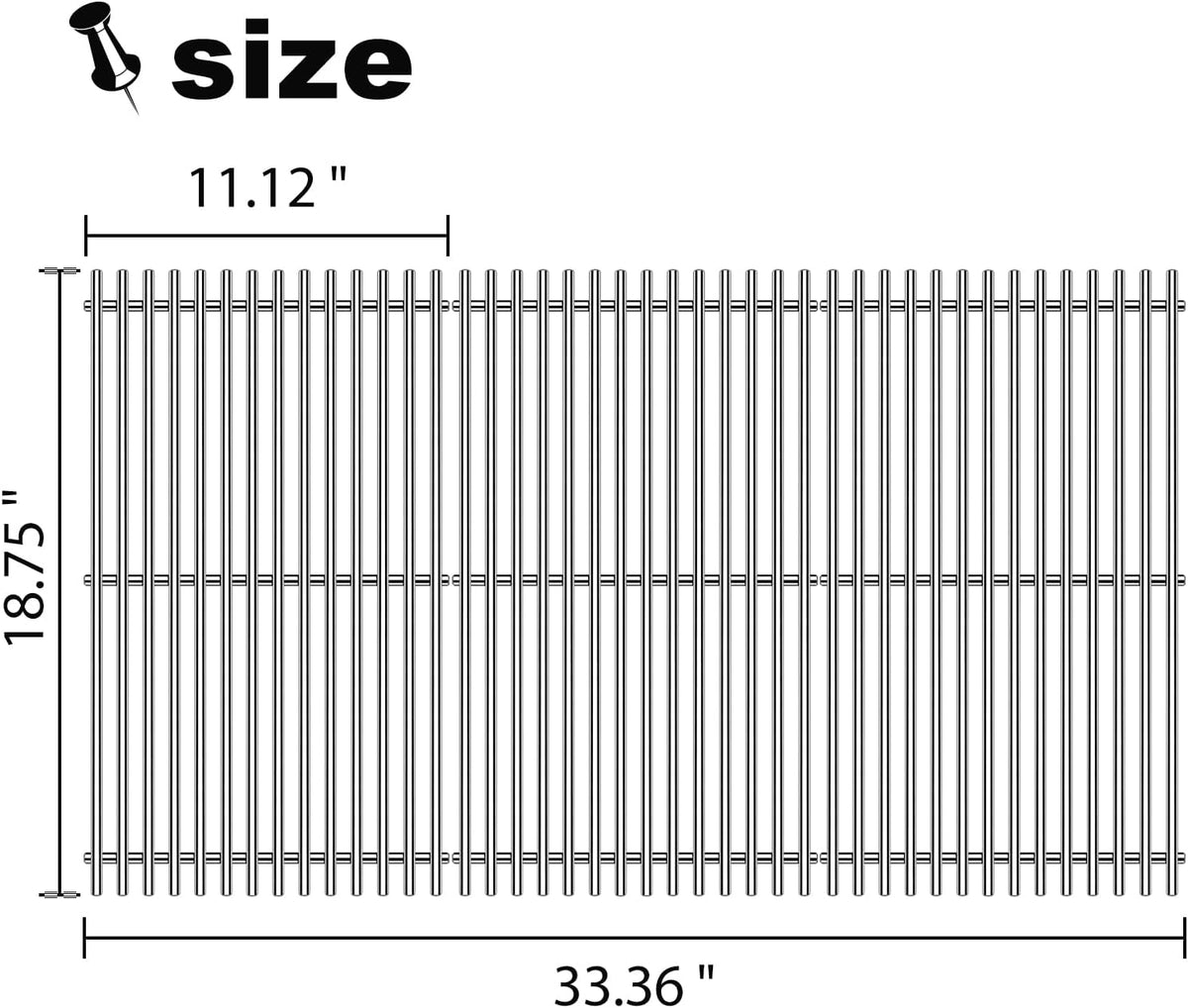 Grill Grates Parts for Weber Genesis II E-410, Weber Grill Parts Genesis 2 S-410, E/S-415, E/S-435, LX E/S-440, 66089, 66097, Flavorizer Bars Grids BBQ Grill Replacement Accessories 18 Inch