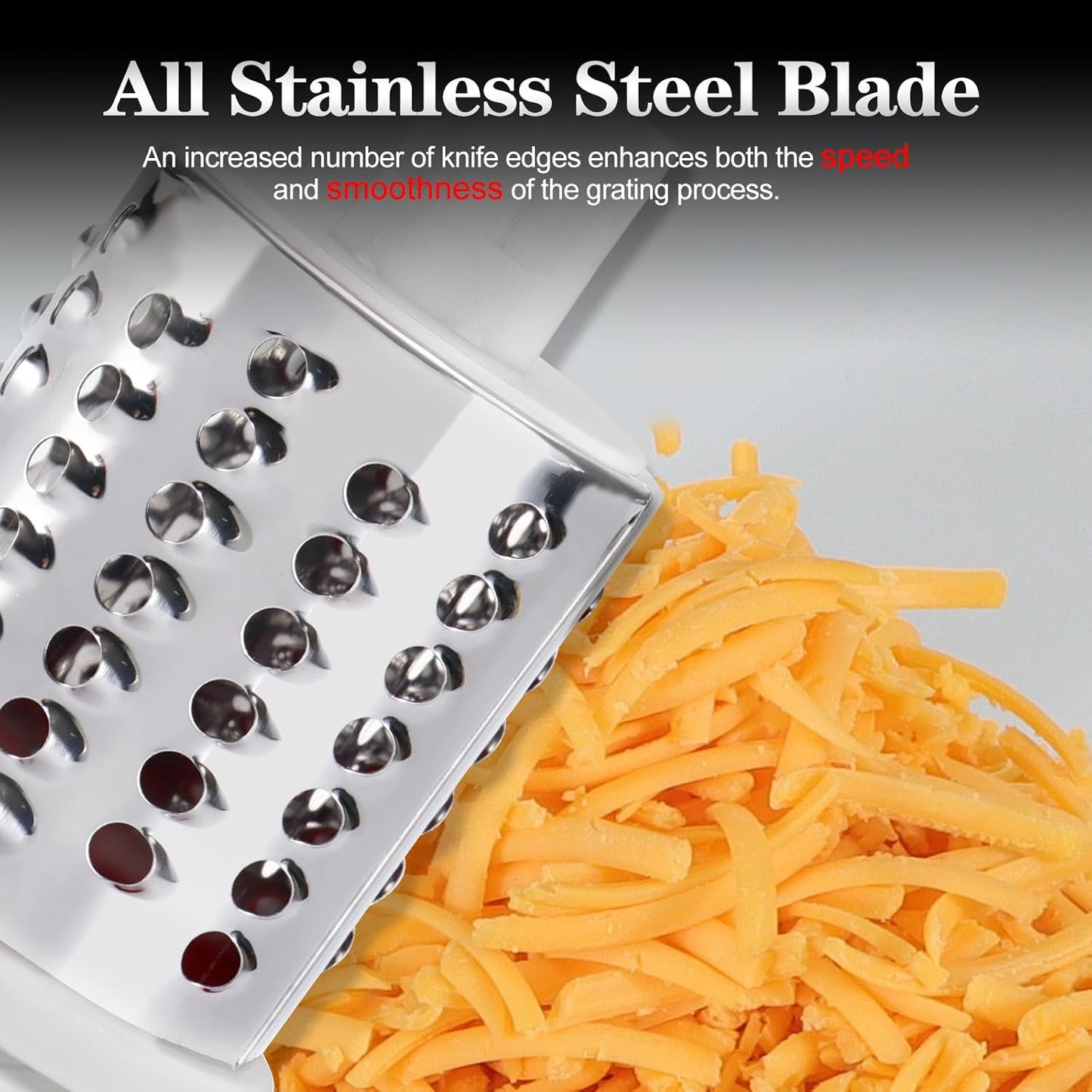 Ourokhome Rotary Cheese Grater Hand Crank, Kitchen Shredder Speed Mandolin Slicer Nut Grinder with Handle and Drum Blades for Cheese, Vegetable, Walnut, Chocolate, Potato, Carrot, 3 Blades, Emerald