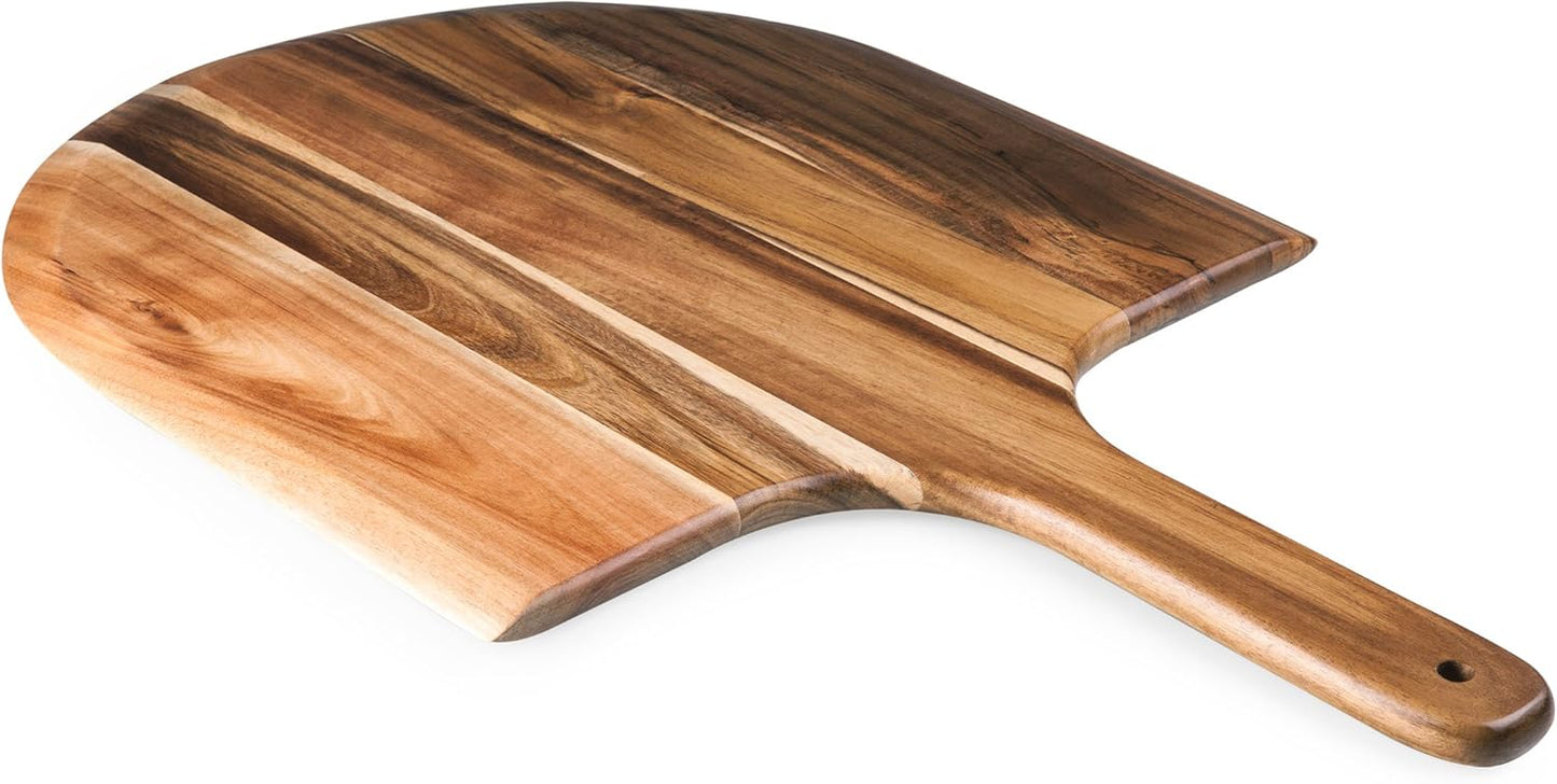 TOSCANA - a Picnic Time brand Acacia Wood Pizza Peel, Serving Pizza Paddle, Bread Peel, 22.75 x 14 in (Acacia Wood)