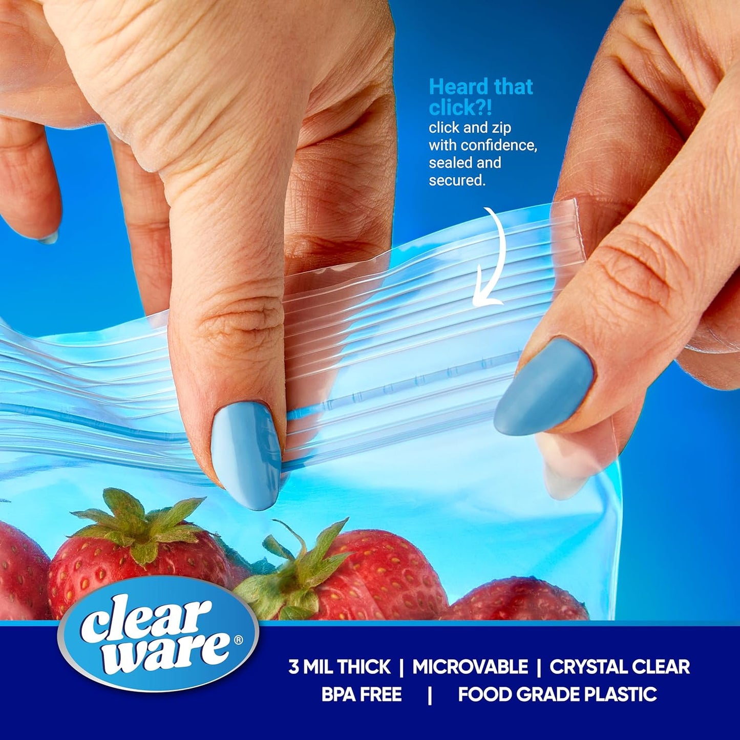 Quart Freezer Bags - Double Zipper Seal -150 Count, (2 Packs of 75) Resealable Plastic Freezer Containers - Reusable Pouches for Food Storage, Meat, Fresh Vegetables, Fruit - Microwave-Safe, BPA Free