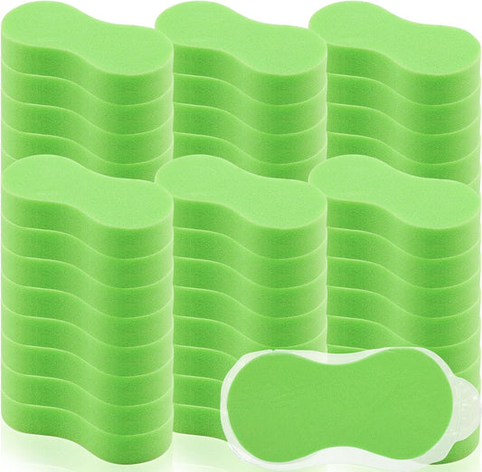 Vesici 48 Pack Large Sponges Bulk Multi-Purpose Extra Large Sponge for Washing Cars Field Day Water Games Household Cleaning Car Boat Bike Kitchen Bathroom Vacuum Compressed Packing (Bright Green)