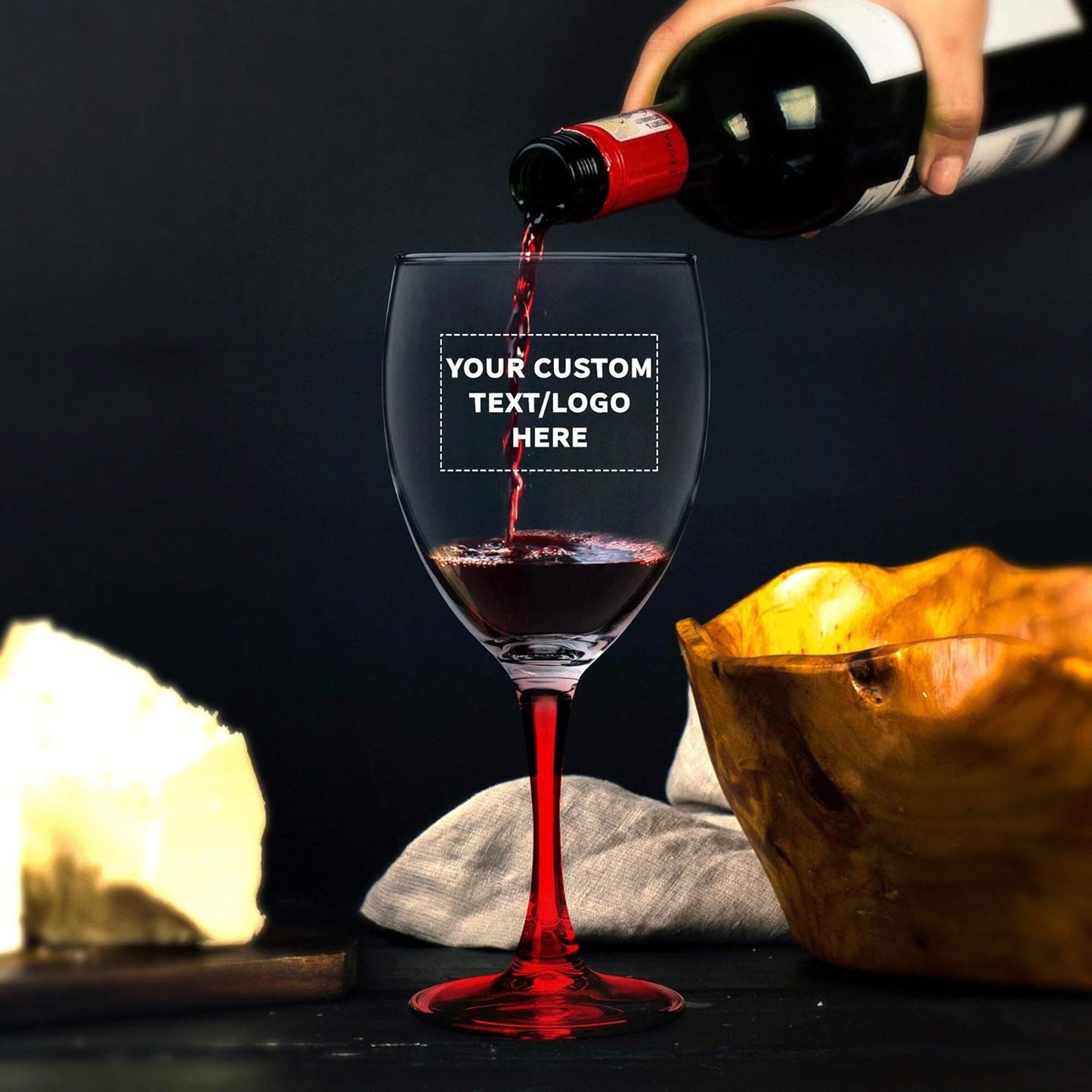Custom Nuance Wine Glasses by ARC 10.5 oz. Set of 10, Personalized Bulk Pack - Restaurant Glassware, Perfect for Red Wine, White Wine, Cocktails - Red