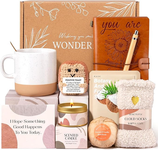 Gifts for Women, 9pcs Happy Birthday Gifts for Women, Christmas Christian Ideas Get Well Inspirational Box Unique Thank You Employee Appreciation Gift Baskets for Her Mom Sister Friend Teacher