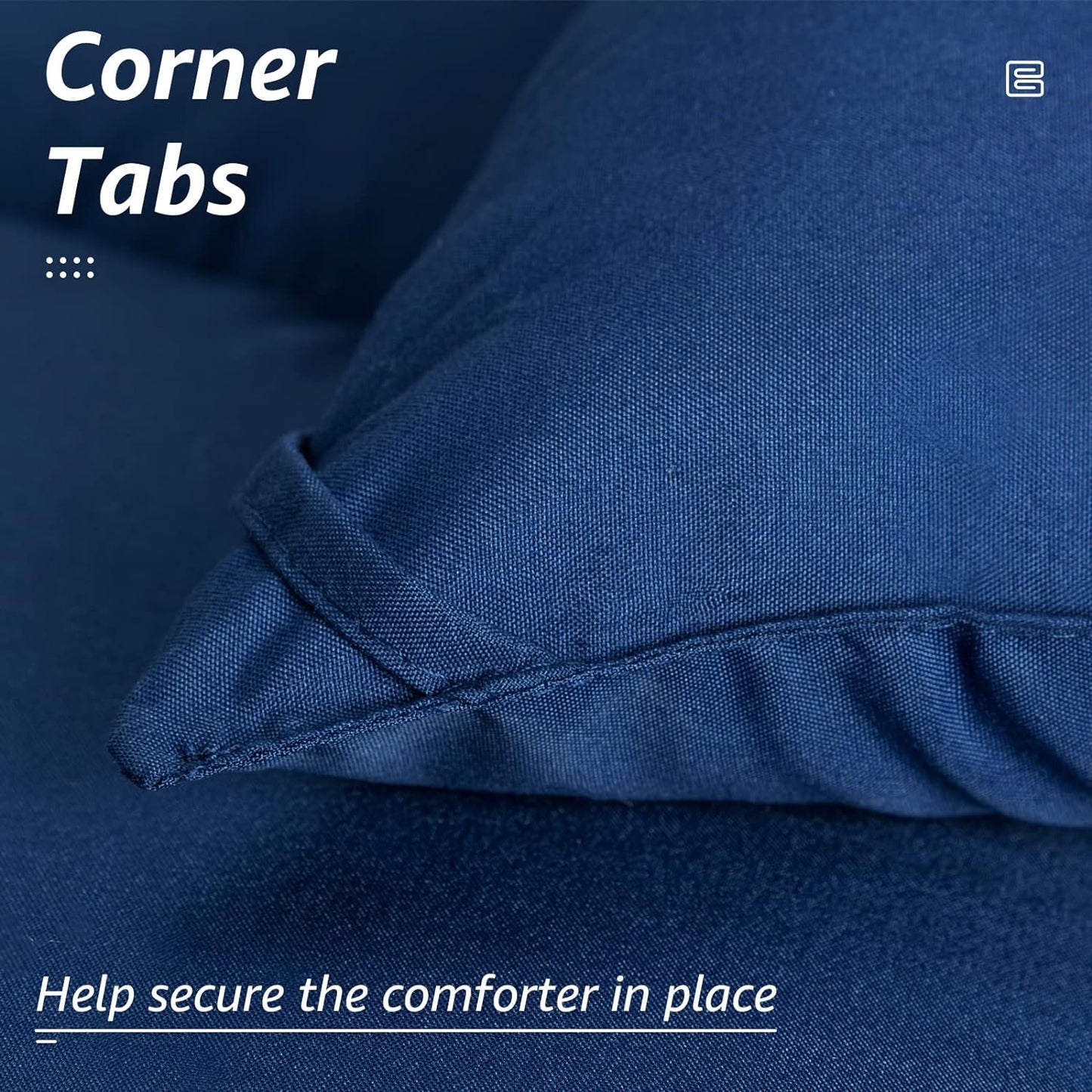 HYLEORY All Season California King Size Bed Comforter - Cooling Down Alternative Quilted Duvet Insert with Corner Tabs - Winter Warm - Machine Washable - Navy Blue,Cal King(96*104)