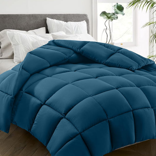 HYLEORY All Season California King Size Bed Comforter - Cooling Down Alternative Quilted Duvet Insert with Corner Tabs - Winter Warm - Machine Washable - Teal