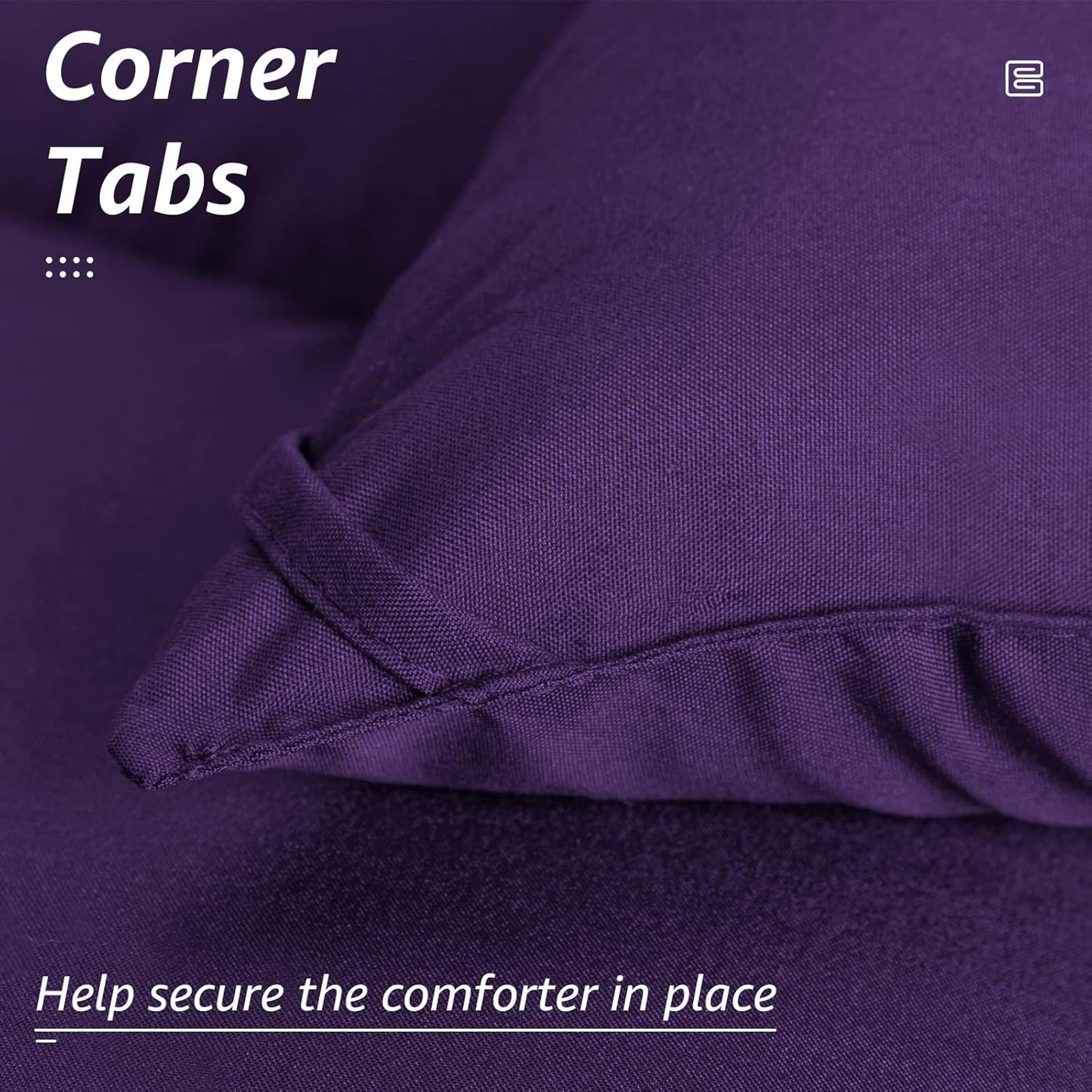 HYLEORY All Season Queen Size Bed Comforter - Cooling Goose Down Alternative Quilted Duvet Insert with Corner Tabs - Winter Warm - Machine Washable - Purple