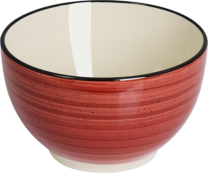 Elama Gia 24 Piece Stoneware Dinnerware Set (Red)