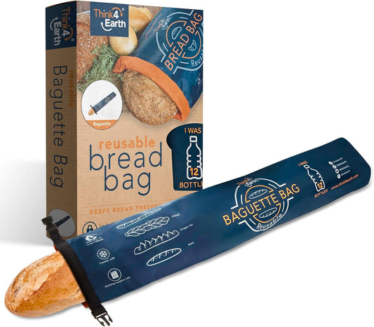 THINK4EARTH® - Large Bread and Baguette Bags (Dark Blue, Baguette Bag)