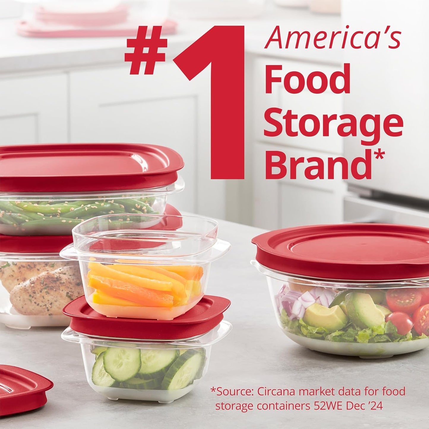 Rubbermaid EasyStore Large Containers, 18-Piece Set, Food Storage Containers, Food Storage Containers with Lids