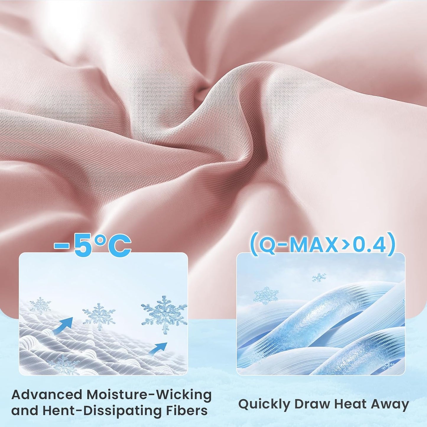 HYLEORY Cooling Comforter Queen Size - Summer Cooling Blanket for Hot Sleepers/Night Sweats, Double-Sided Cold Touch Silky Ice Comforters, Breathable Lightweight Beddings, Cool Pink, 90"x90"