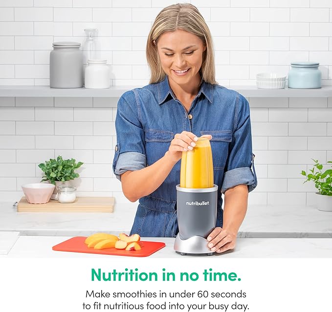 nutribullet Personal Blender,Shakes,Smoothies,Food Prep,and Frozen Blending,24 Ounces,600 Watt,Gray,NBR-0601WM,(Pack of 2)