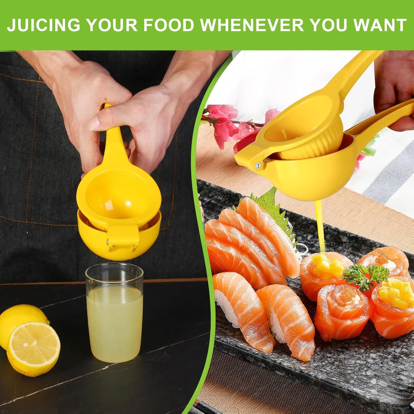 TEZZ Extra Large Citrus Squeezer, Premium Heavy Duty Mental Handhelp Juicer for Lemon, 3.5 Inch Hand Press Lemon Juice Squeeze, Lime Squeezer Bar Tool, Manual Citrus Press