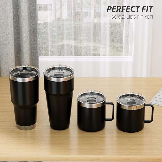 30 oz Tumbler Lid for YETI, 1 Pack Replacement Lids for YETI 30oz Tumbler, 14 oz Mug and 35 oz Straw Mug, Spill Proof Coffee Cup Covers with Magnetic Slider, Gift, BPA Free (1 Pack)